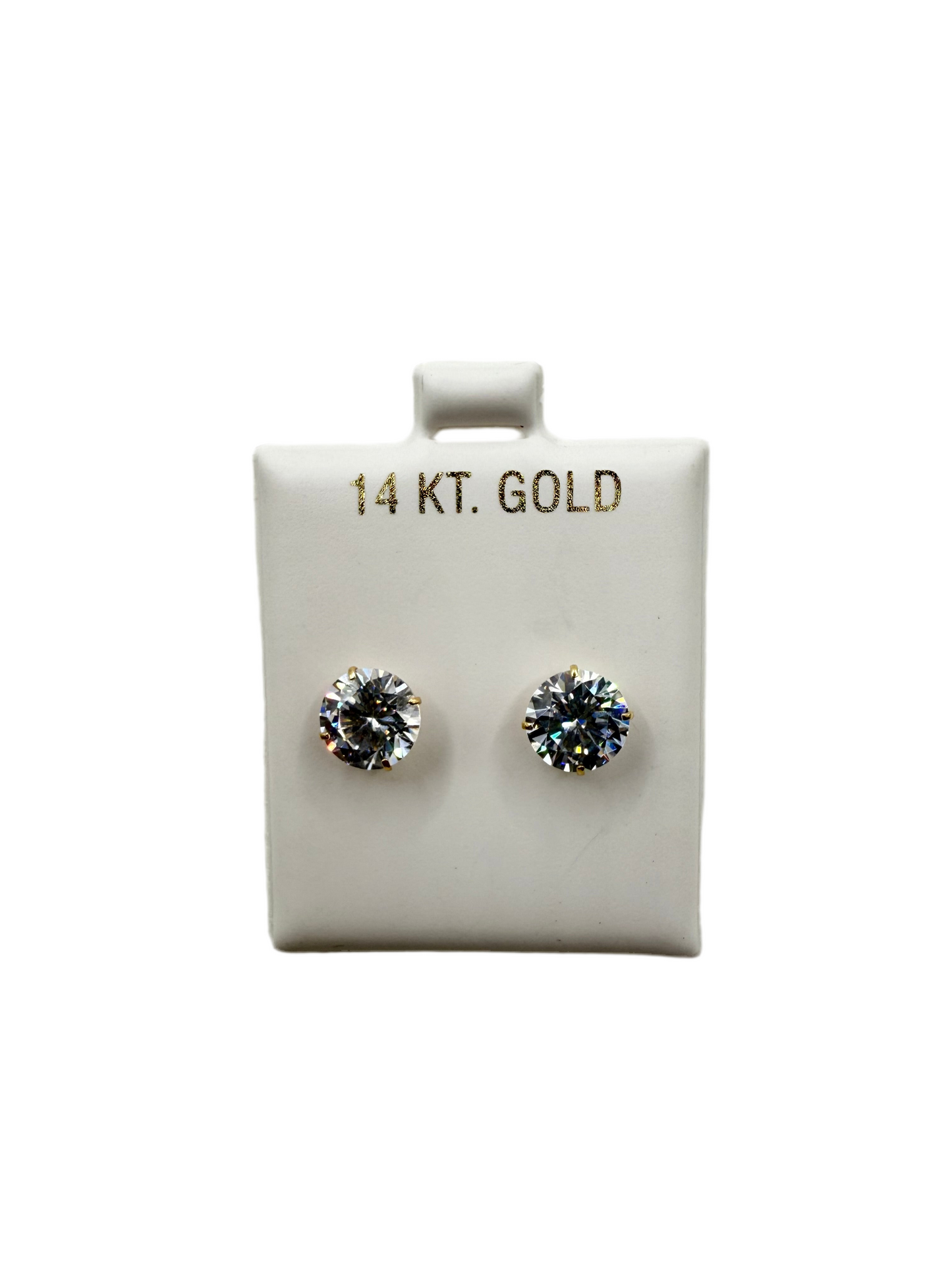 00181-Pendiente de oro amarillo de 14 quilates de 8 mm