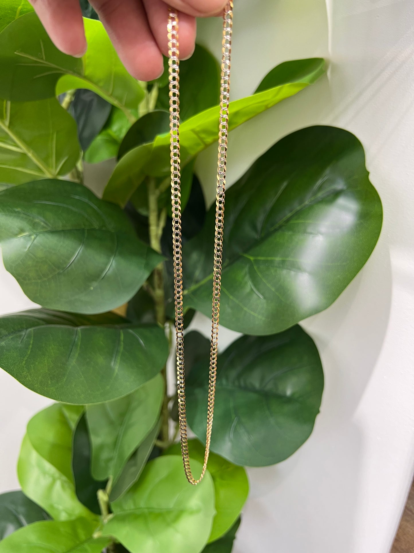 1296- NEW 14K Solid Cuban Curb Chain 22" (3.7mm) W.G