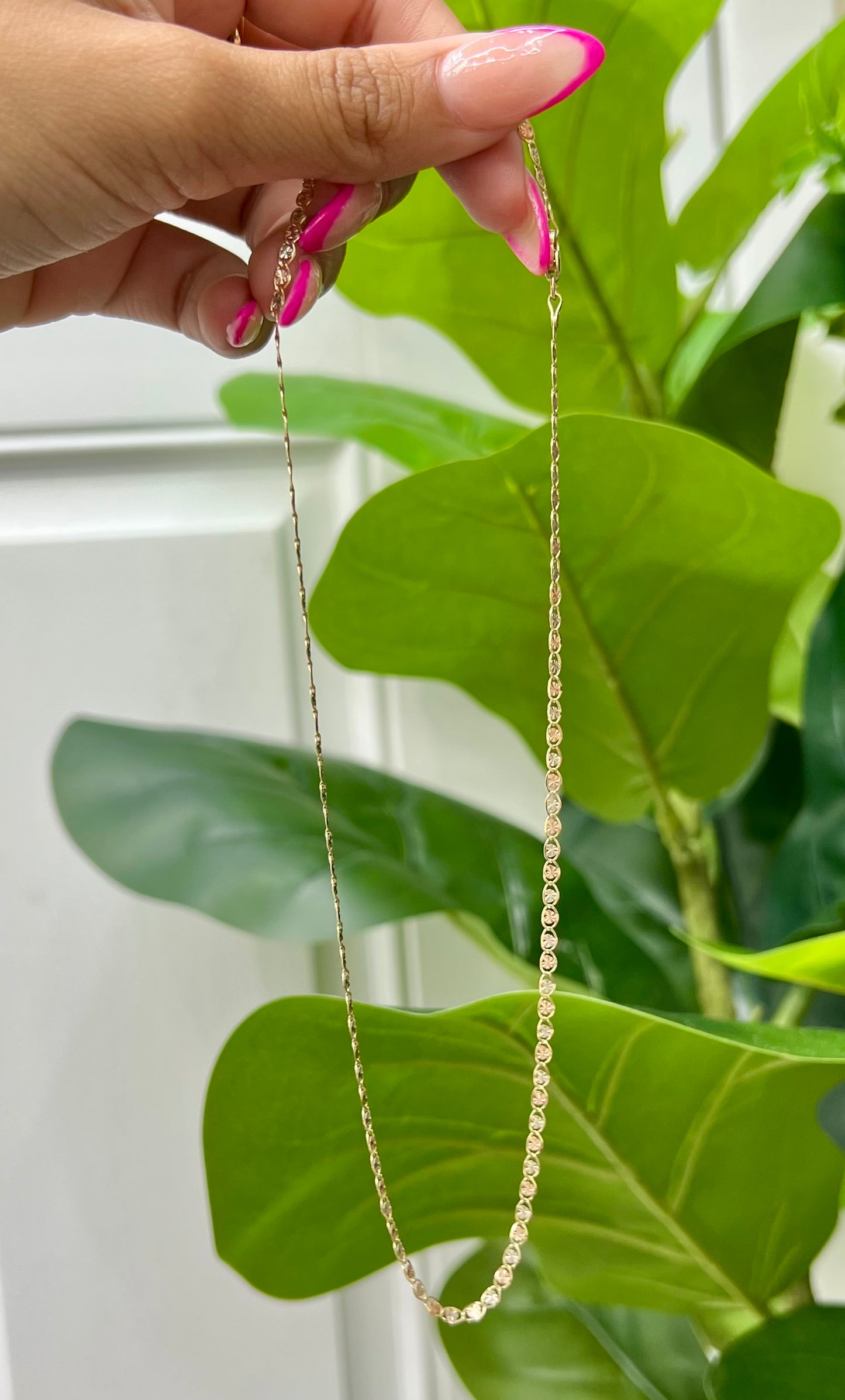 314-NEW 14k Valentino chain Tri tone (2.6mm).W.G