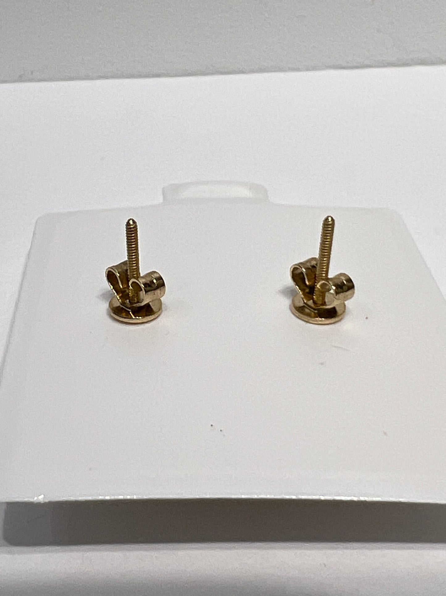 1204-NEW 14K Gold Teddy Bear Full Cz Green Cz Stone Earrings (10.5mm)W.G