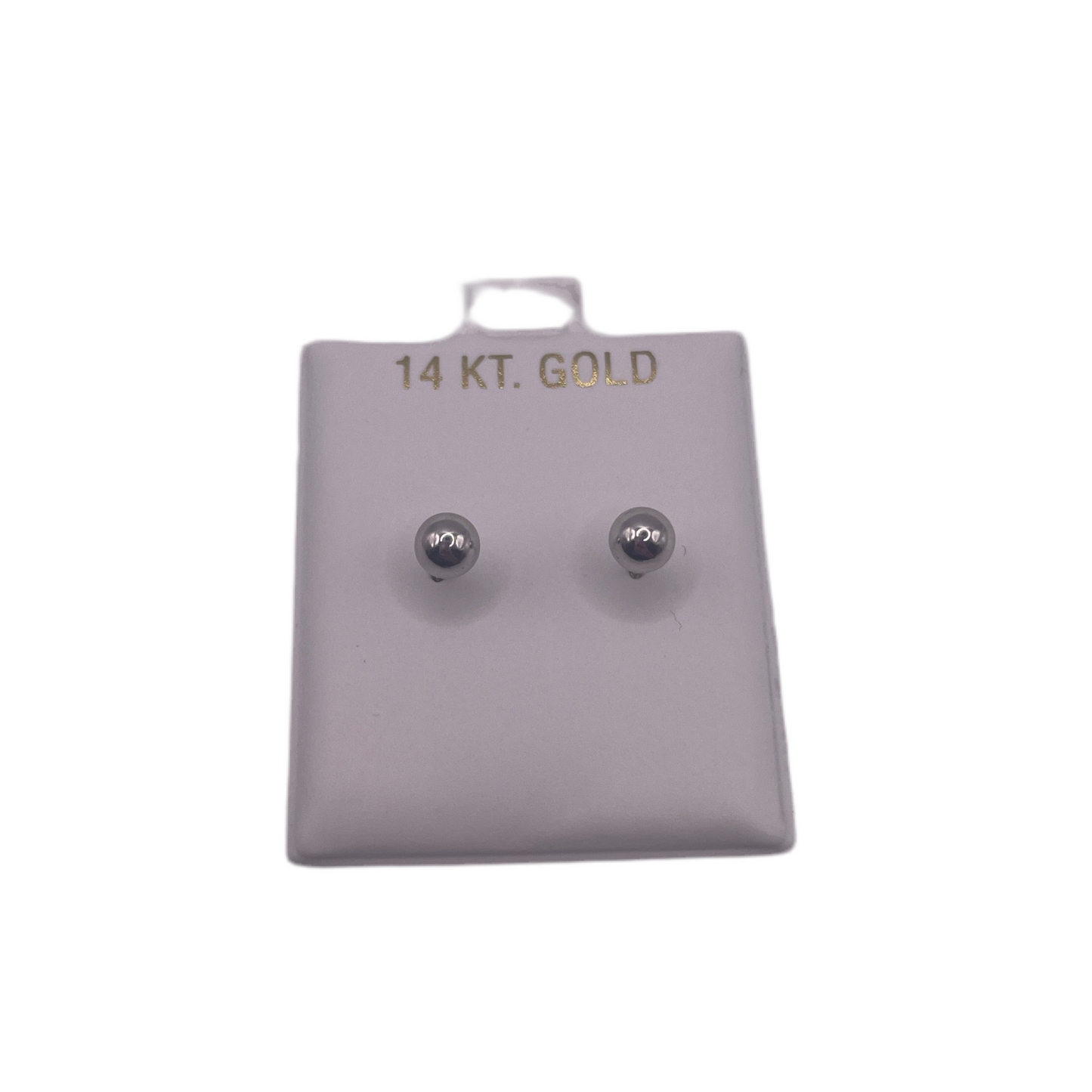 584-NEW  14K White Gold Small Stud Earrings (5mm) W.G