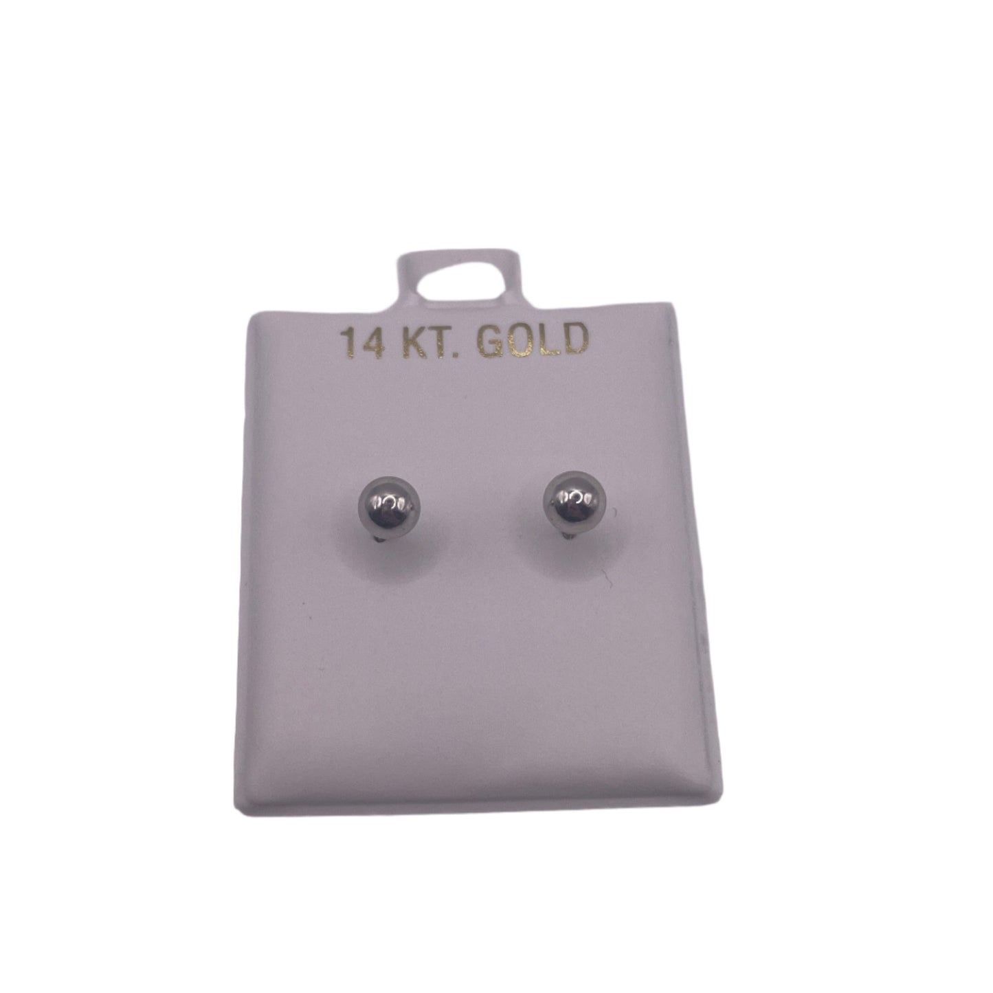 584-NEW  14K White Gold Small Stud Earrings (5mm) W.G