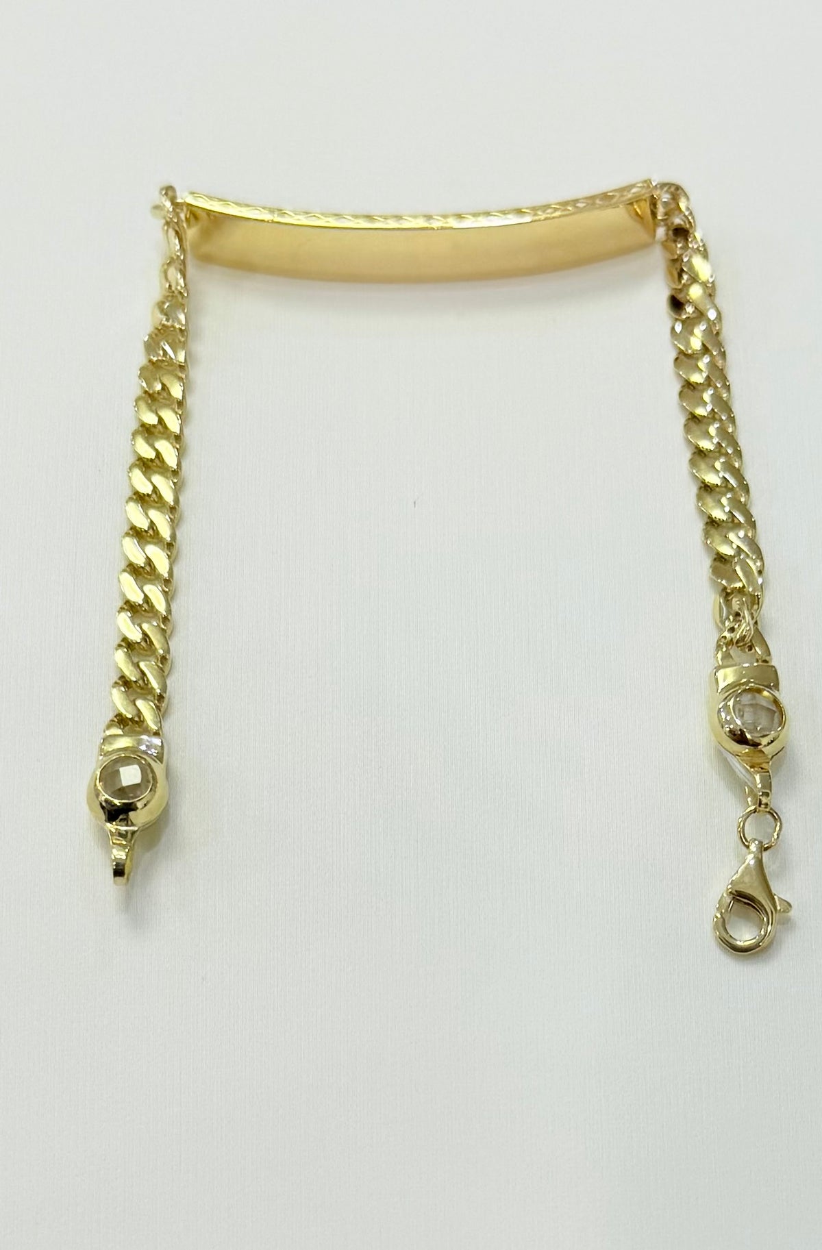 1761- NEW 10K Hollow Cuban Curb ID Bracelet 7" (4.6mm) W.G