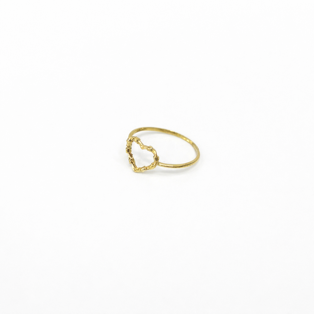 1495- NEW 14K Thin Lightweight Heart Ring W.G