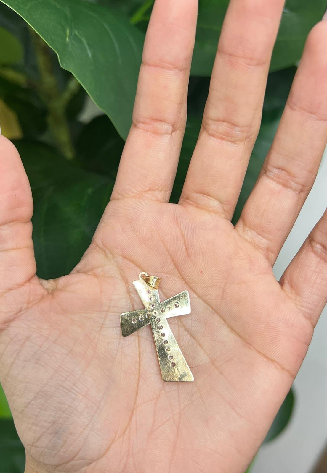 784- NEW 14K Light Weight Crucifix Pendant (35x24mm) W.G