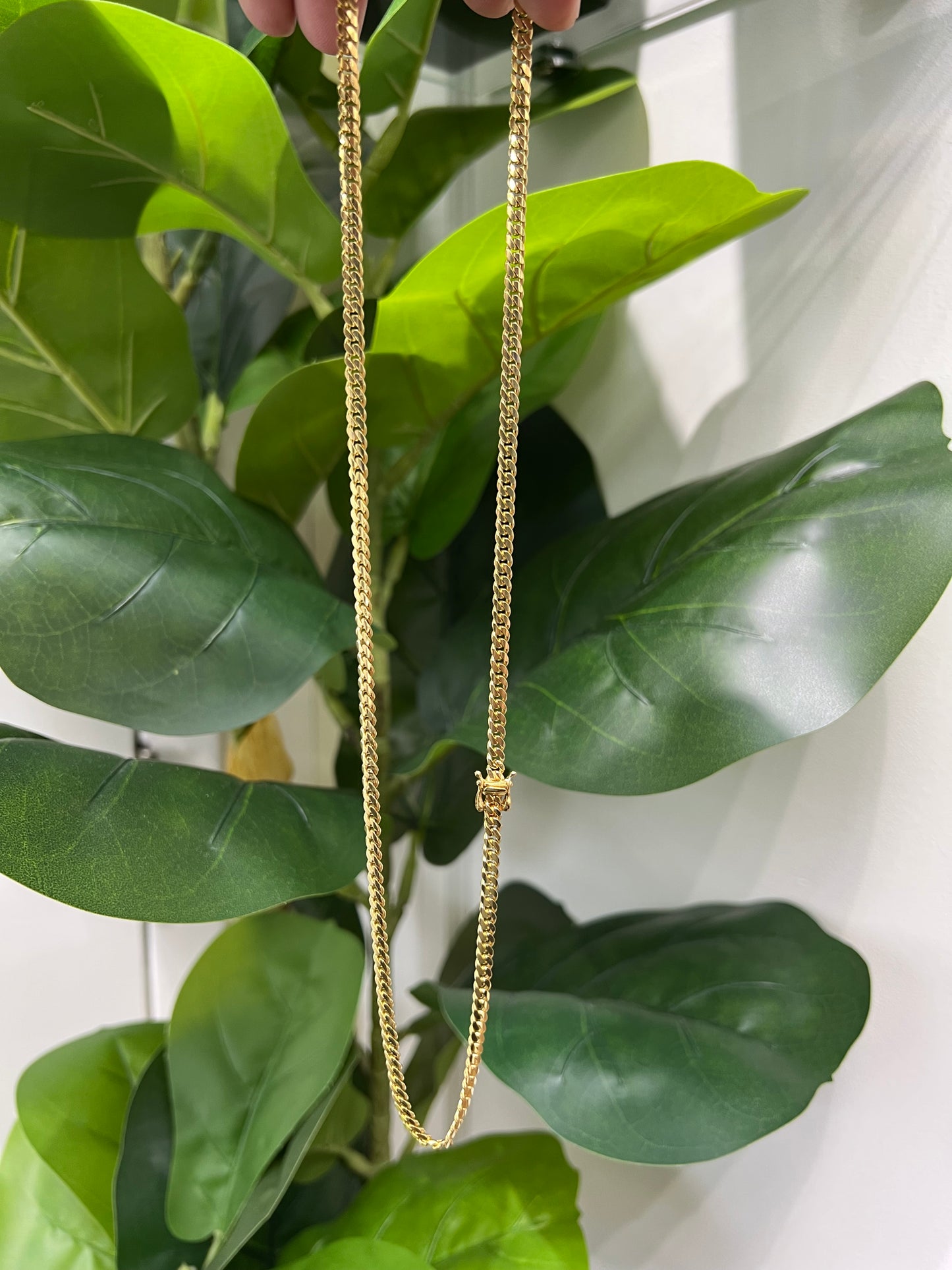1264- NEW 14K Solid Miami Cuban Chain 22” (4mm) W.G
