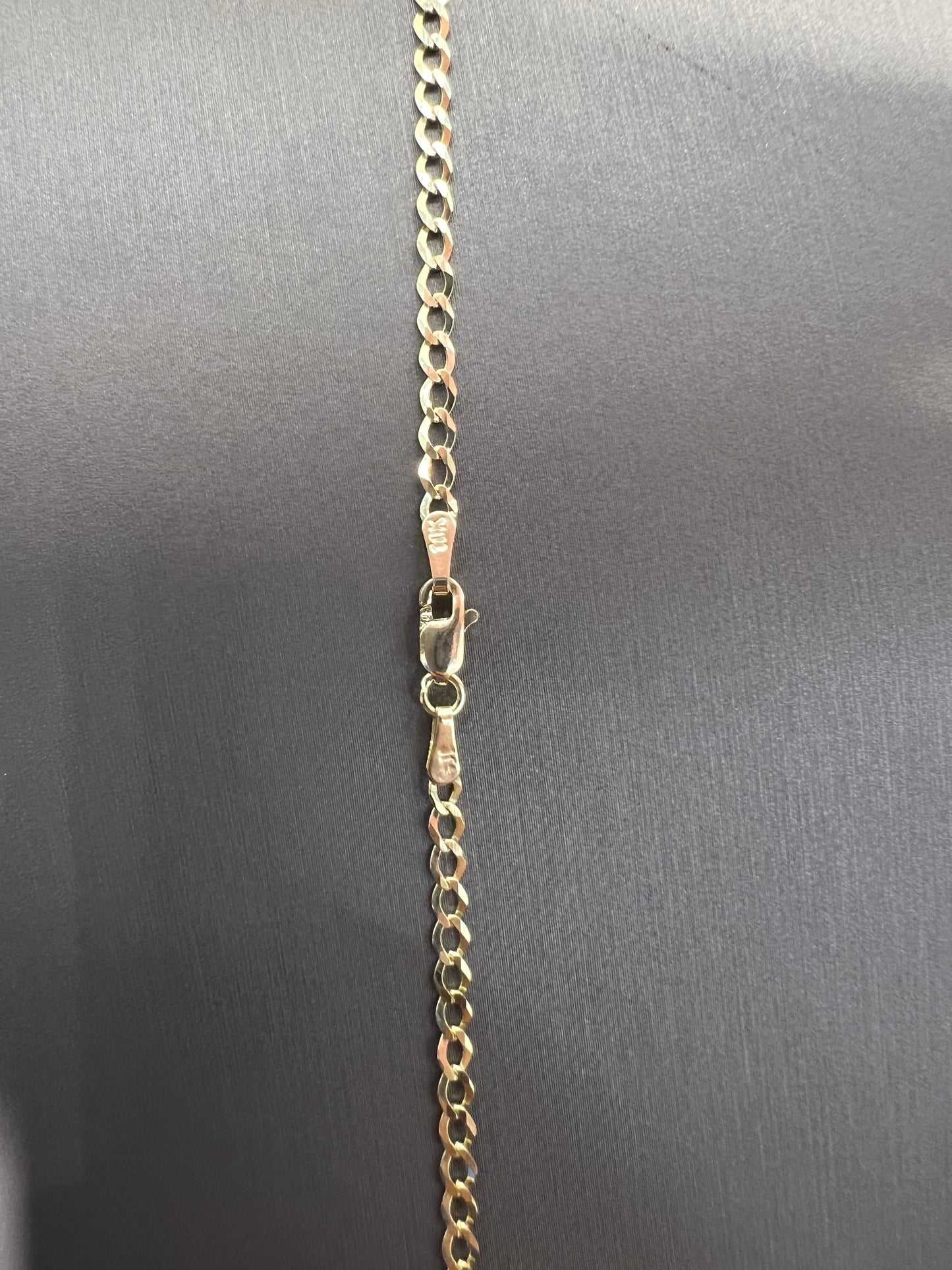 1631- NEW 10K Solid Cuban Curb Chain 18" (2.9mm) W.G