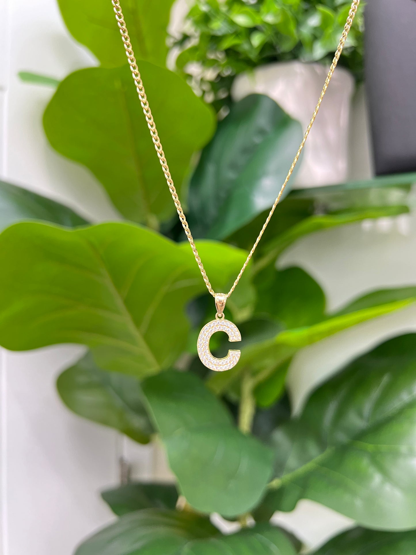 511- NEW 14K Letter “C” Pendant W.G
