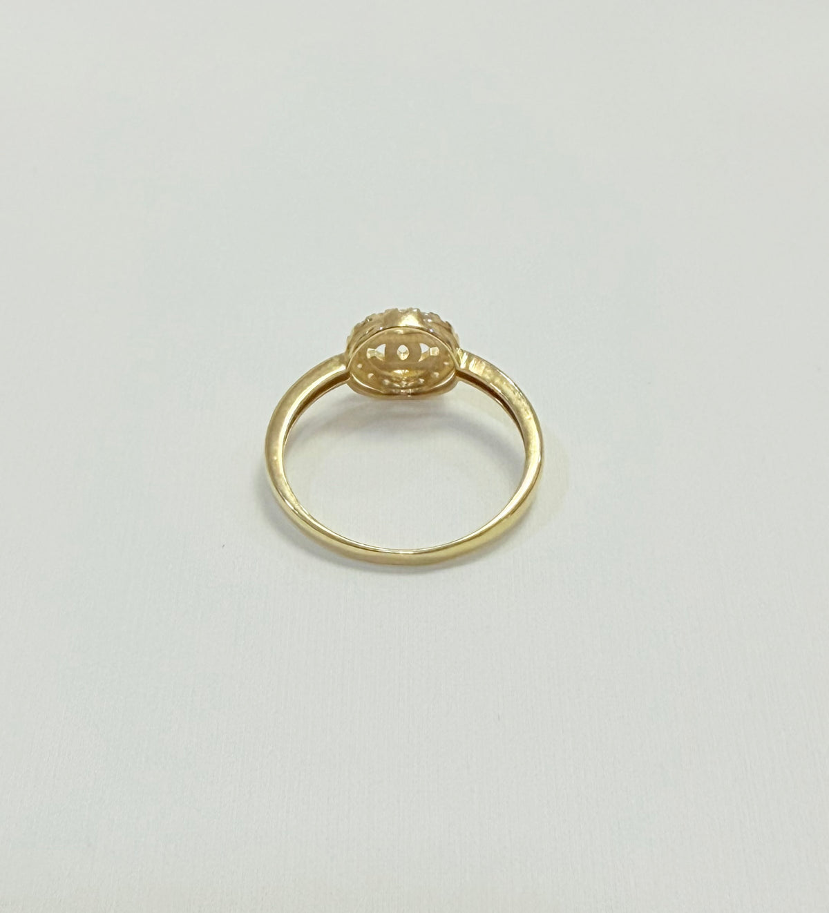 1679- NEW 14K Gold Double-C Halo Ring W.G