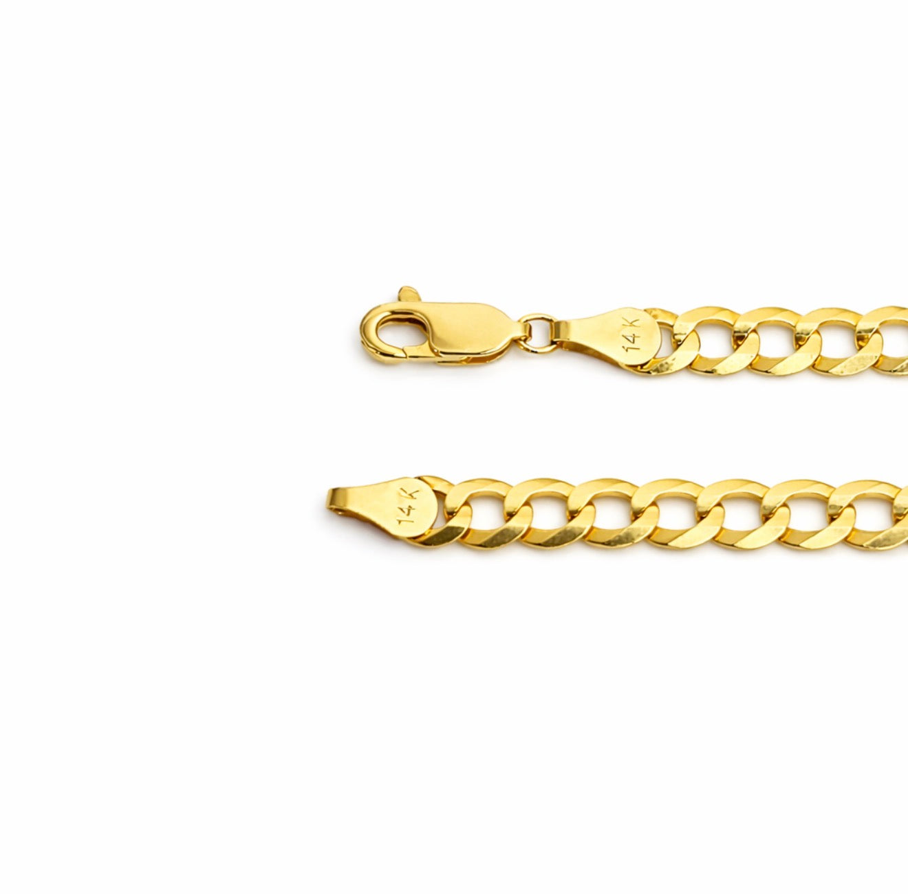 1510- NEW 14K Solid Cuban Curb ID Bracelet (5.7mm) 8" W.G