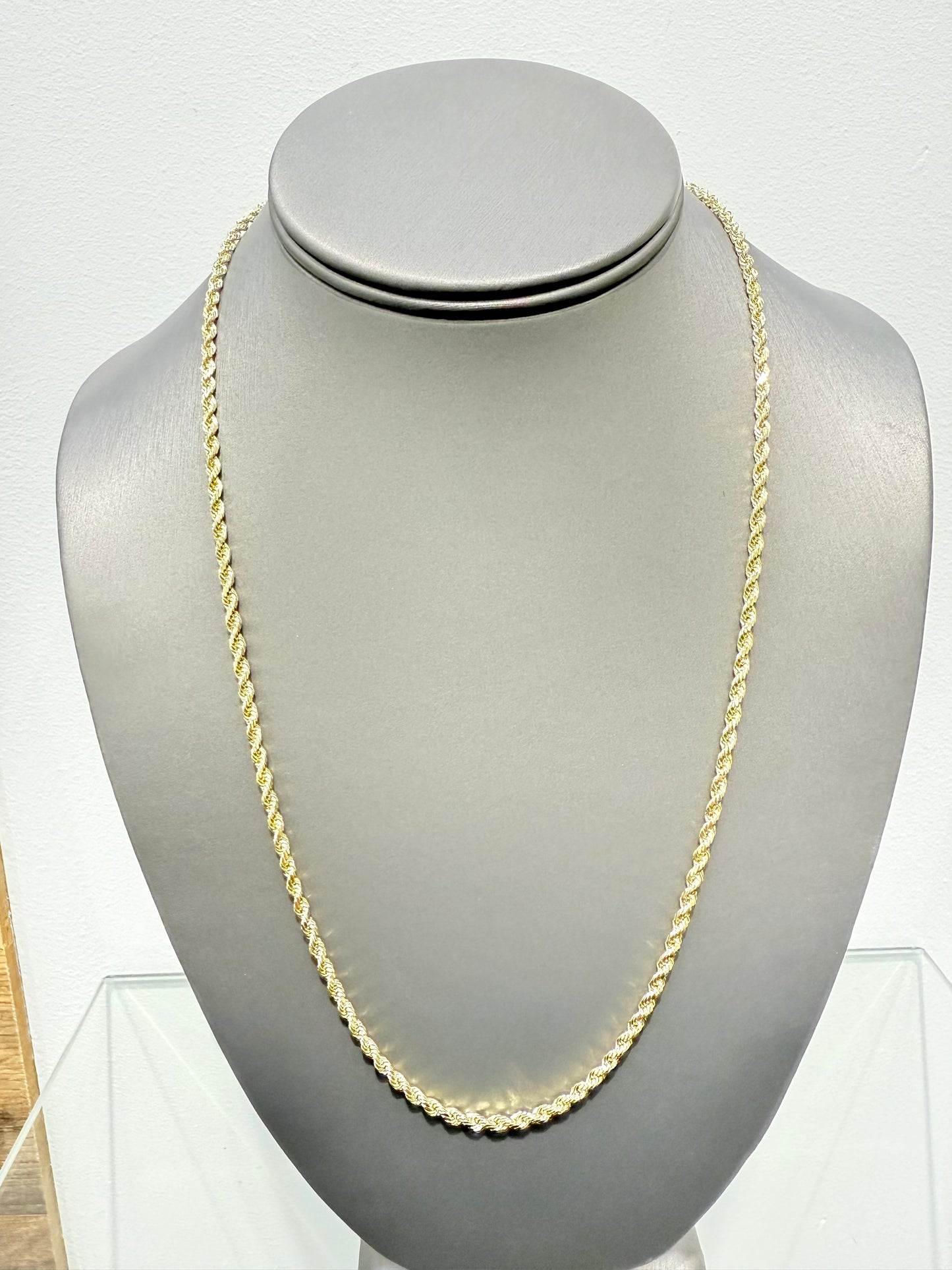1010-14K Hollow Rope Chain (3mm) W.G