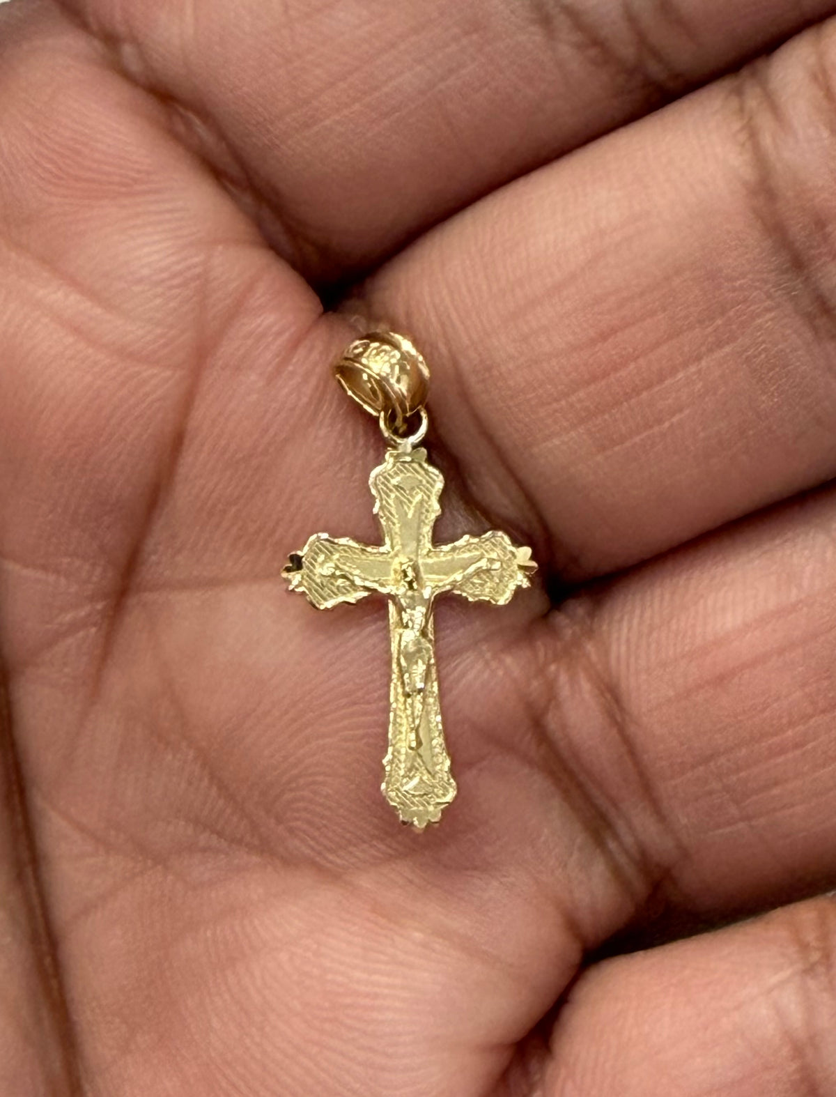 1799- NEW 10K Small Crucifix Pendant W.G