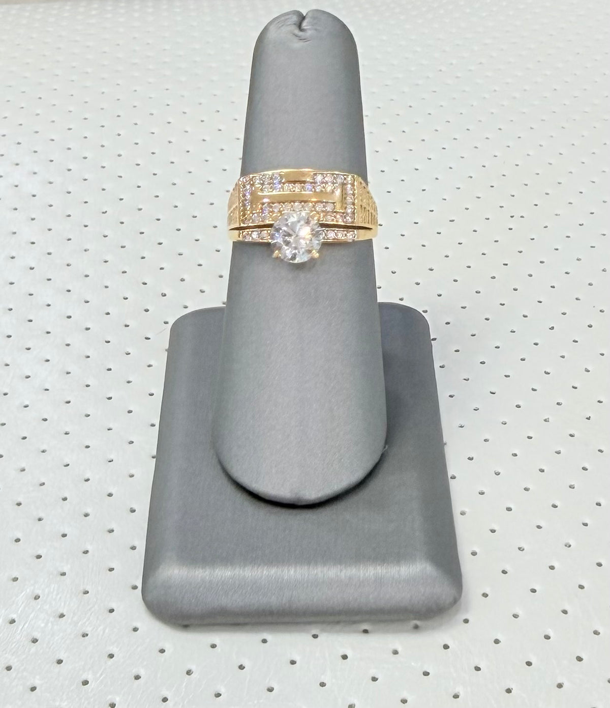 1715- NEW 14K Square Cz Engagement/ Wedding Ring Sz8 W.G