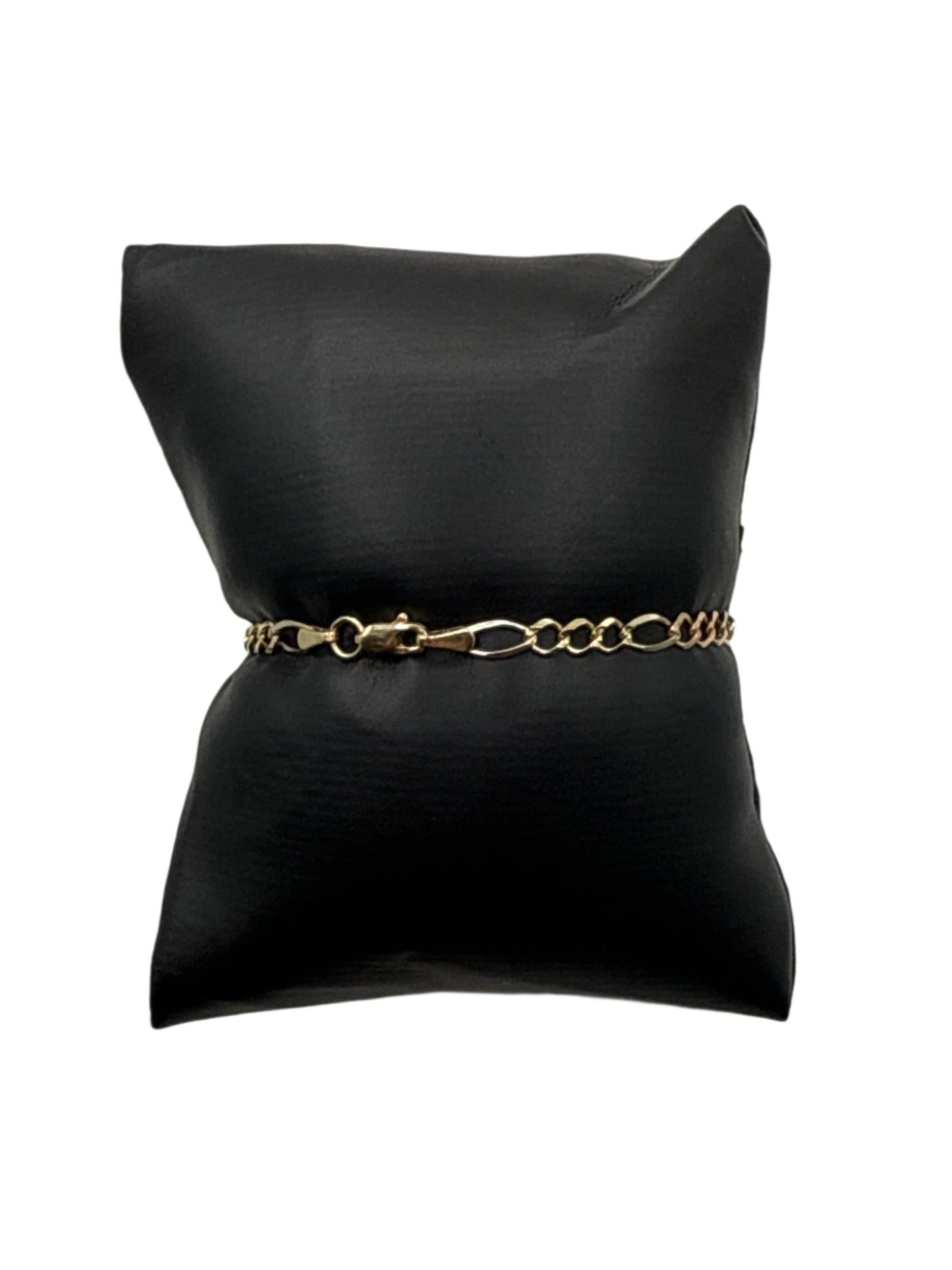 517- NEW 14K Figaro ID Bracelet w St. Jude (4mm) W.G