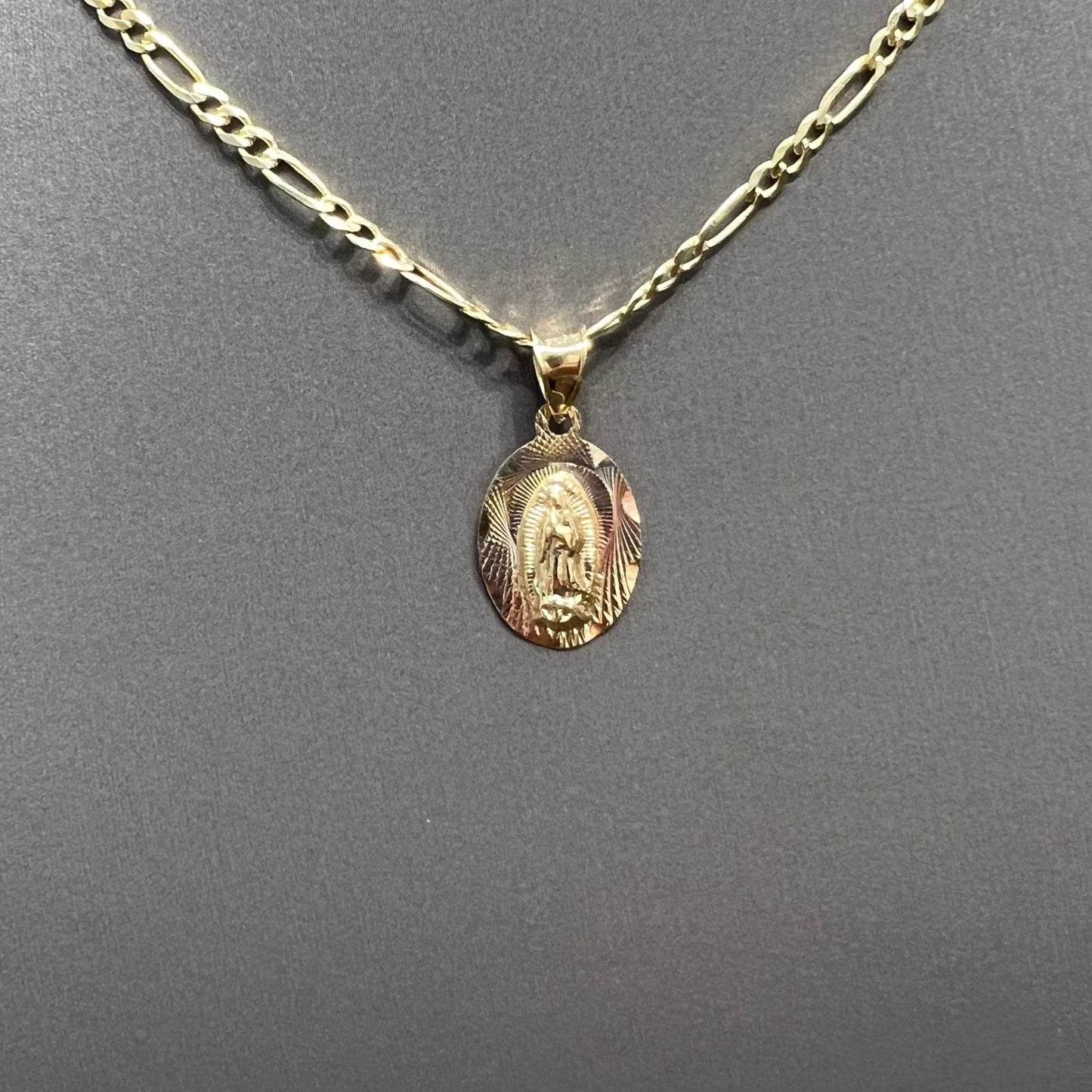 1256- NEW 14K Our Lady of Guadalupe Pendant W.G