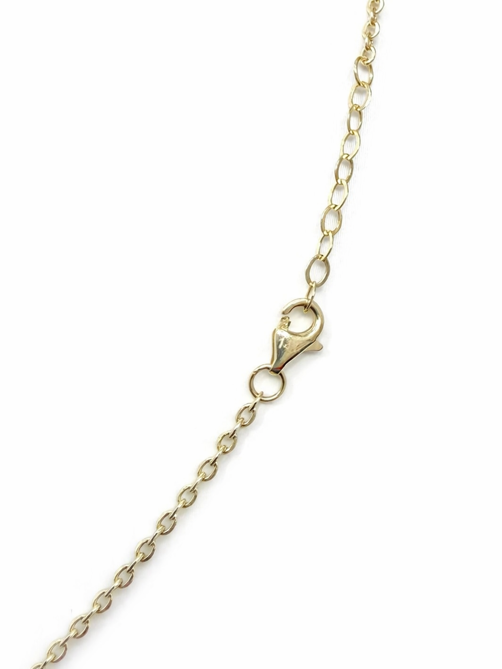 1590- NEW 14k White Trebol Necklace 17”+ 1”ext (1.90mm) W.G