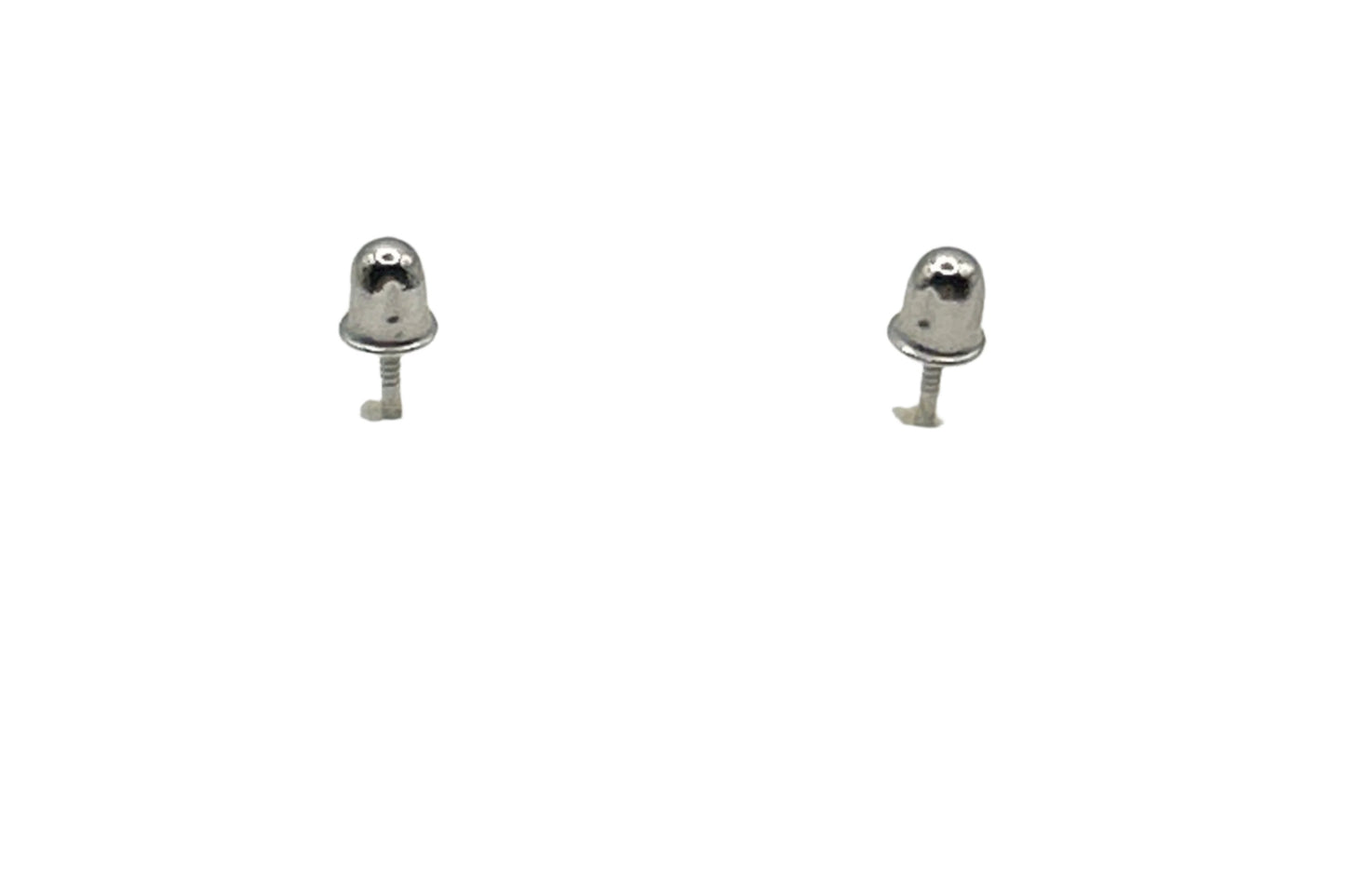 607- New 14K White Gold Round Stud Earrings (7mm) W.G
