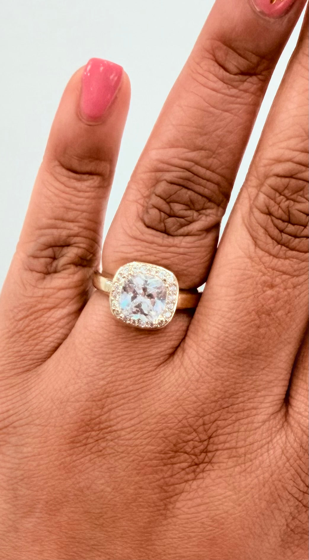 1775- NEW 10K Square Cz Wedding/ Engagement Ring W.G