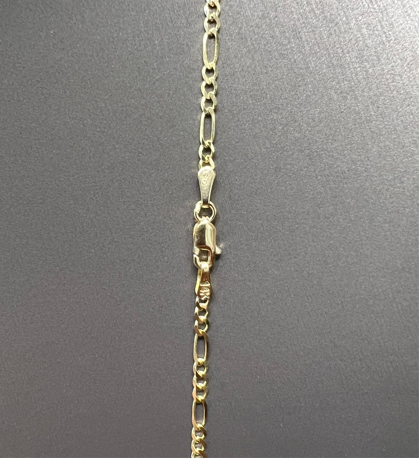 1252- NEW 14K Solid Figaro Chain 18" (2.5mm) W.G