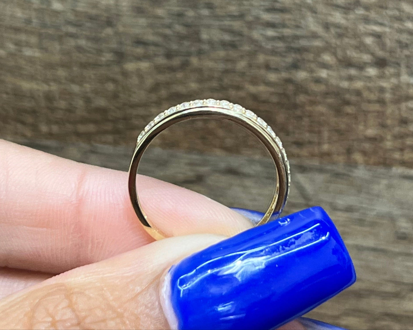 1130- NEW 14K Yellow Gold Wedding Band w/ Cubic Zirconia W.G
