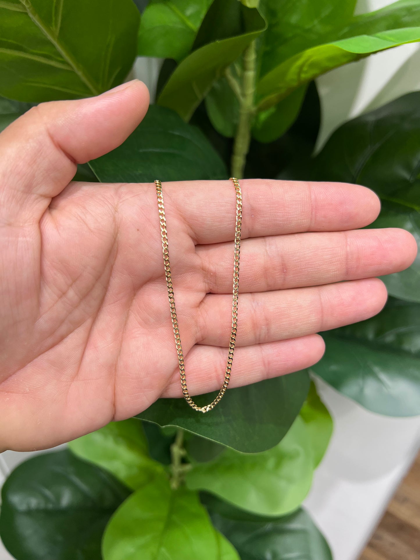 1324- NEW 10K Hollow Cuban Curb Chain Two Tone 20” (2.5mm) W.G