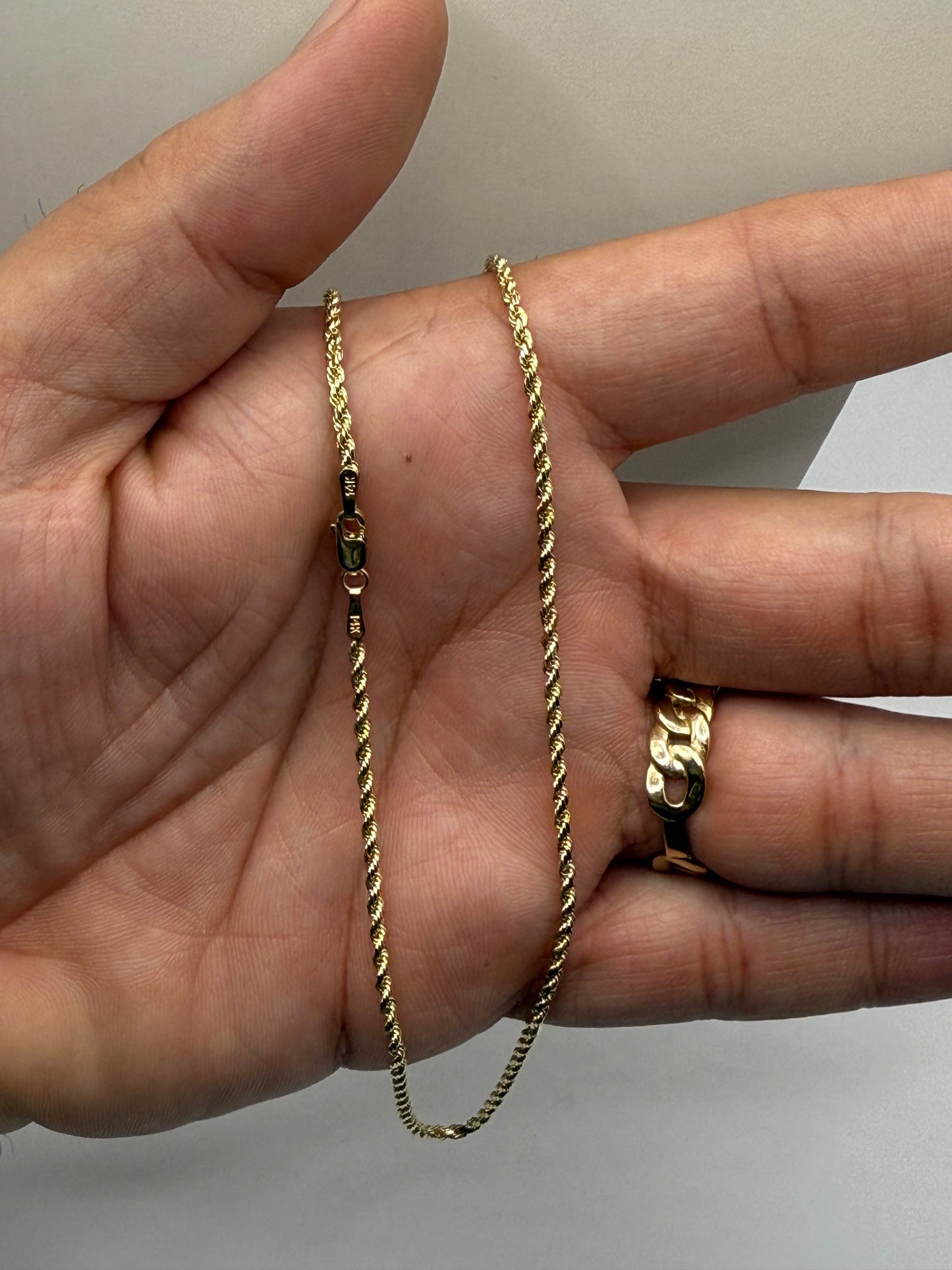 337- NEW 14k Yellow Gold Rope chain (2.mm).W.G