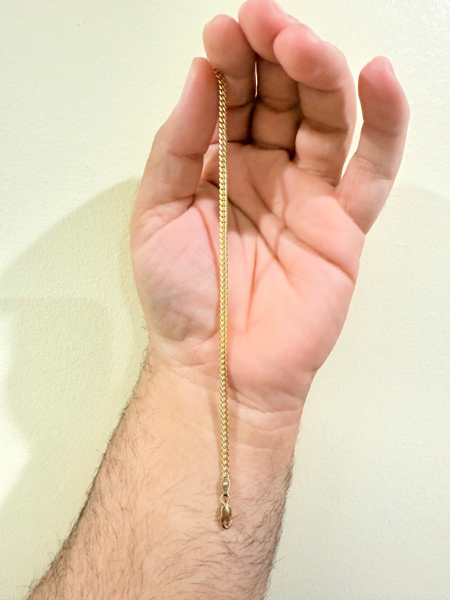 1169- NEW 14K Solid Miami Cuban Bracelet (3.3mm) 7" W.G