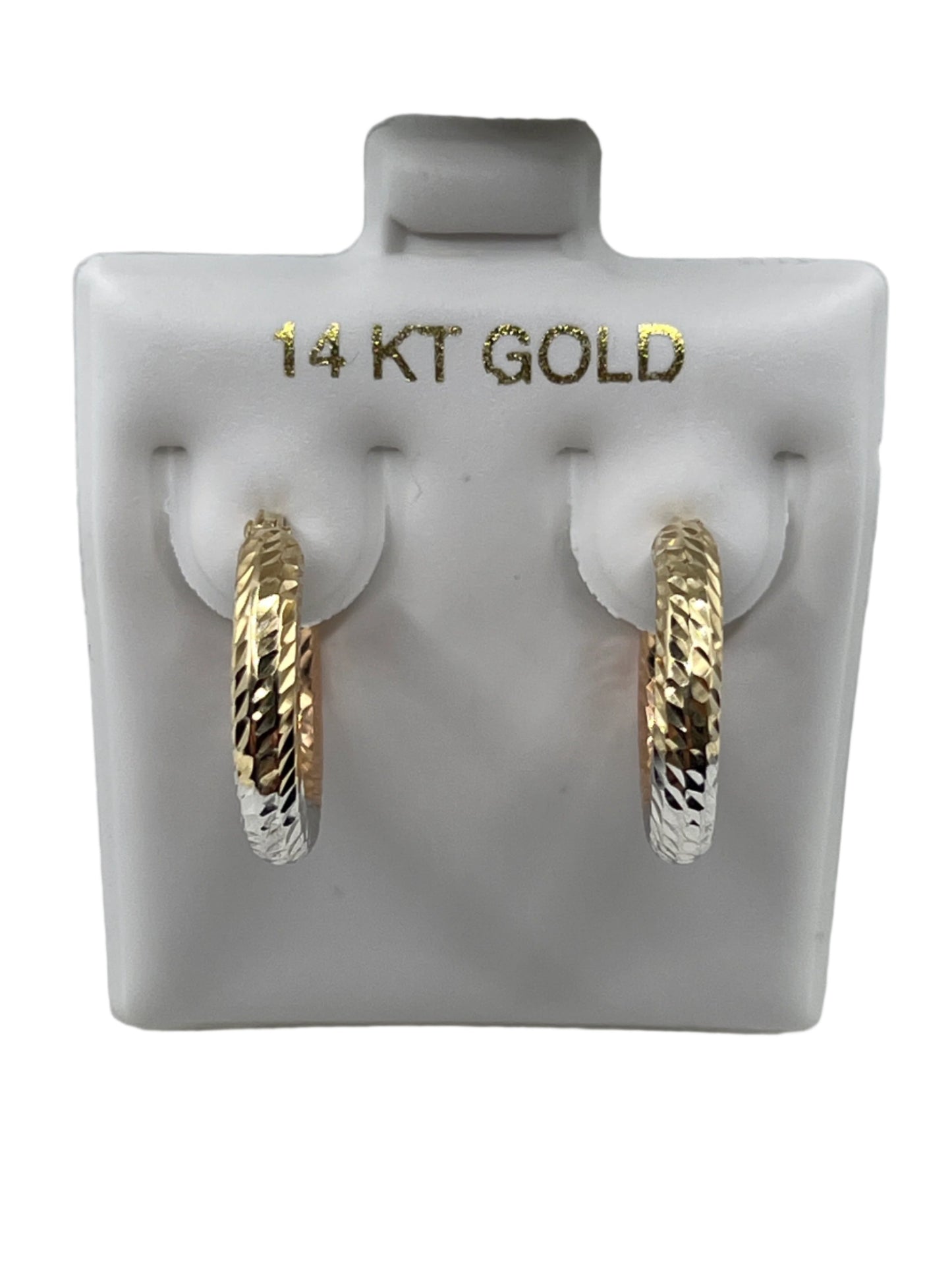 648-NEW 14K Hollow Hoop Earring (15x3mm).W.G