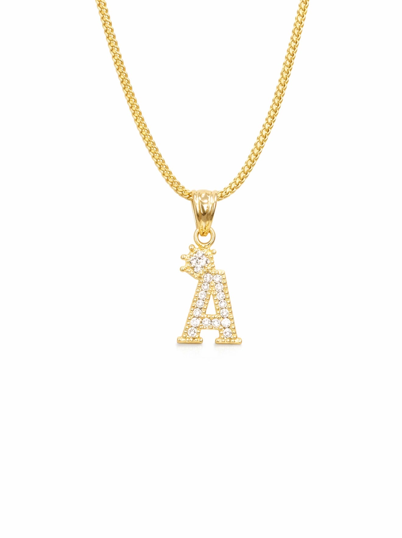 978- NEW 14K Small Letter A Pendant (W.G)