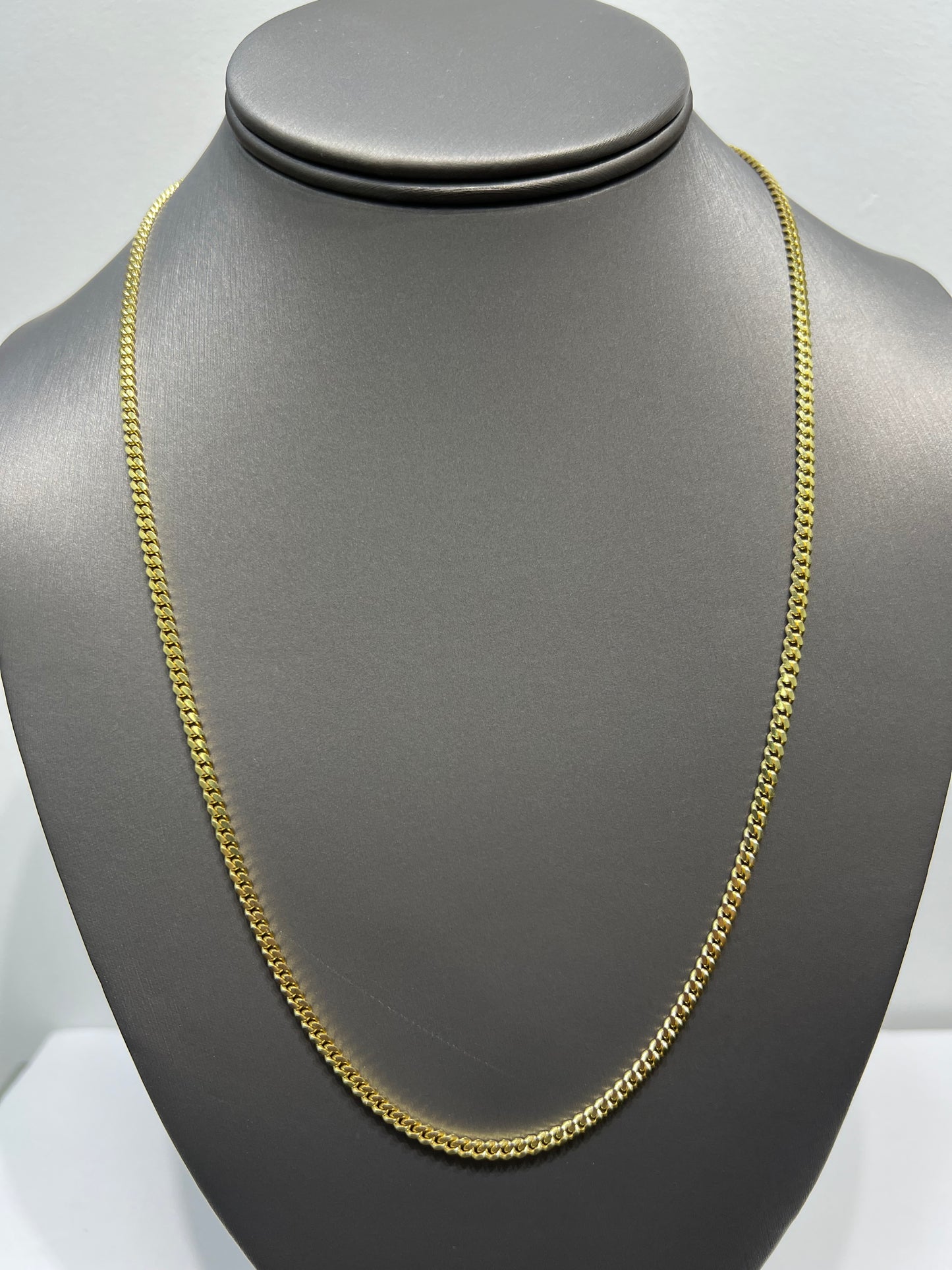 1266- NEW 14K Solid Miami Cuban Chain (3mm) W.G