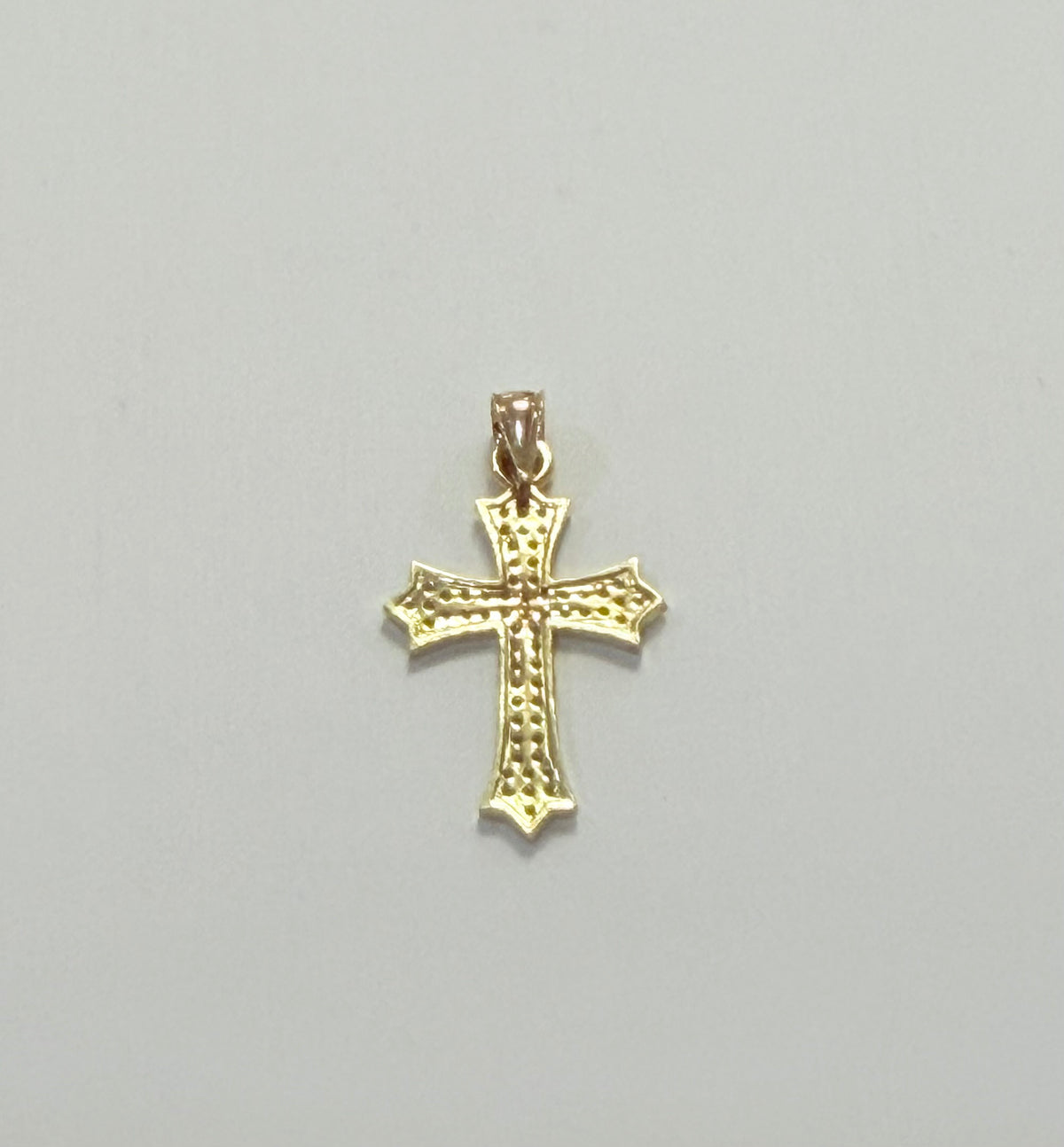 1731- NEW 10K Gold Full CZ Cross Pendant W.G