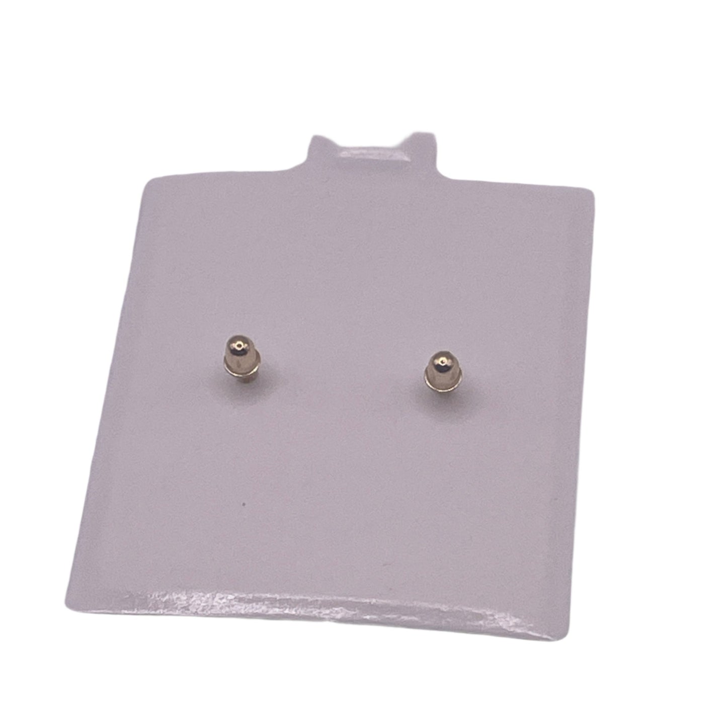 586- New 14K Black Cz Square Stud Earrings (6mm) W.G