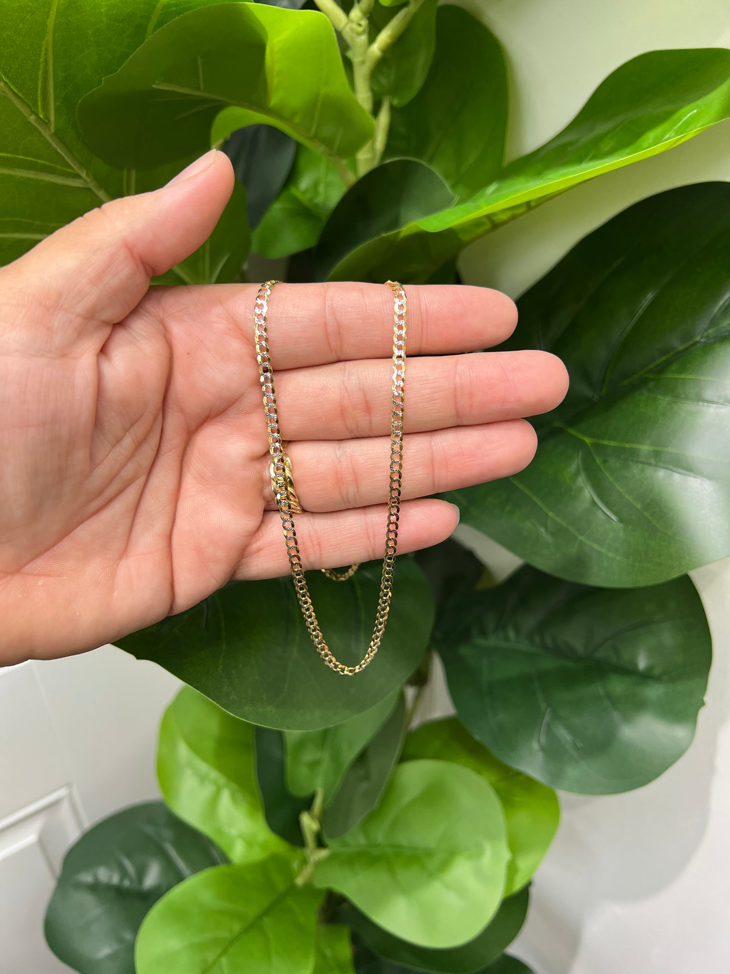 1296- NEW 14K Solid Cuban Curb Chain 22" (3.7mm) W.G
