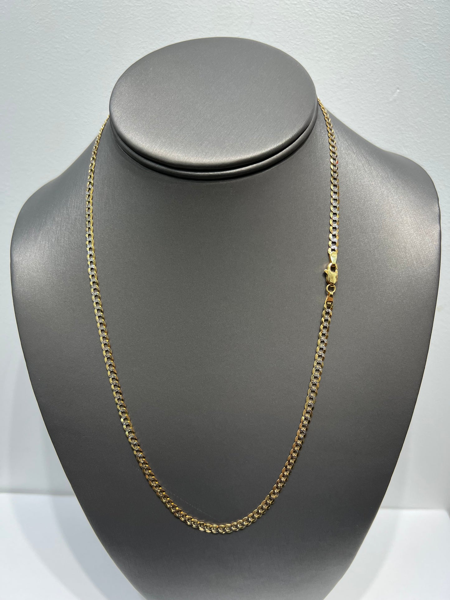 1296- NEW 14K Solid Cuban Curb Chain 22" (3.7mm) W.G