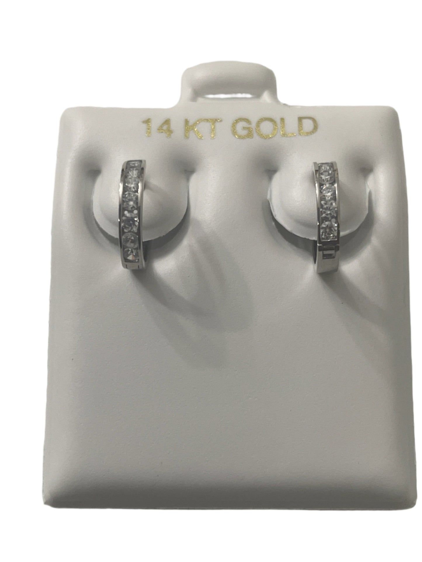 705- New 14k White Gold Small Hoops W.G