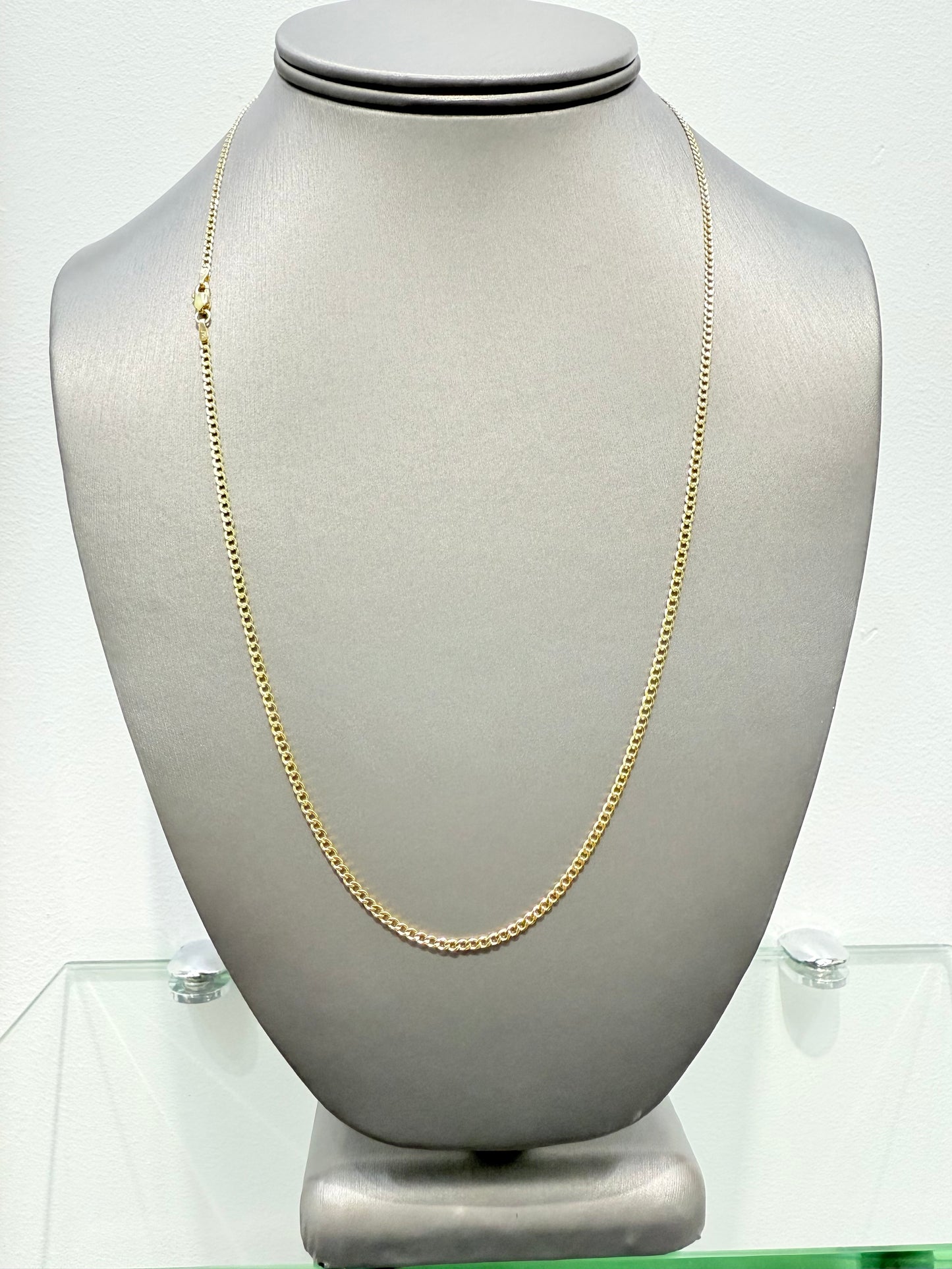 1011- NEW 14K Hollow two-tone Miami Cuban Chain (2.5mm)W.G