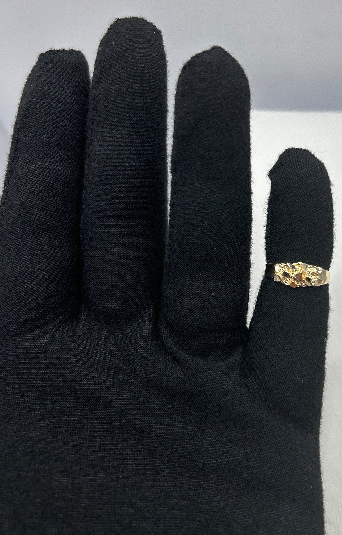 874- NEW 14K Small Nugget Ring (W.G)