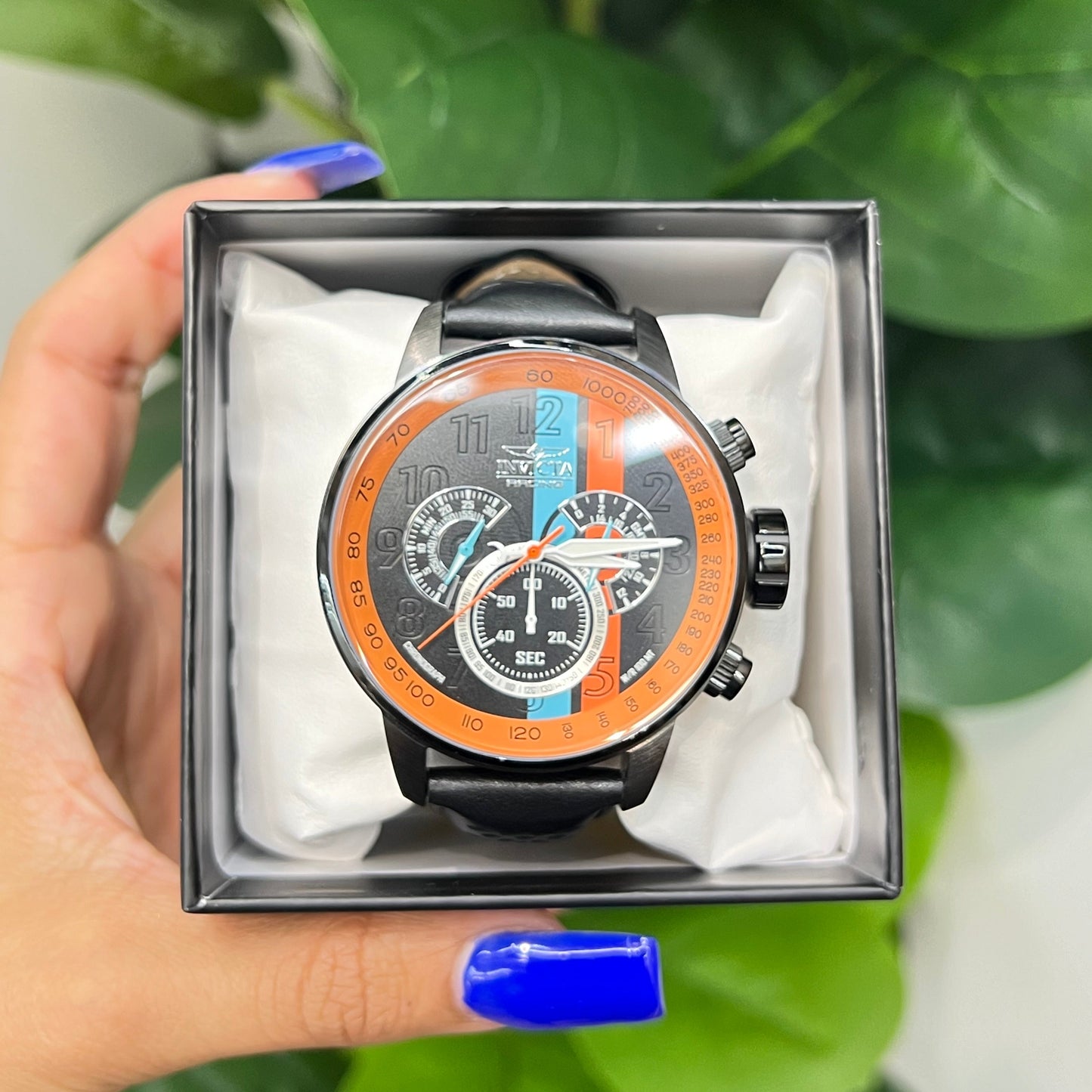 R28- NEW Black and Orange Invicta Watch 48mm W.G