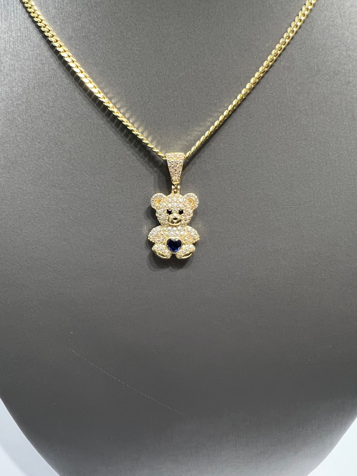 1215- NEW 14K Teddy Bear Gold Pendant W.G