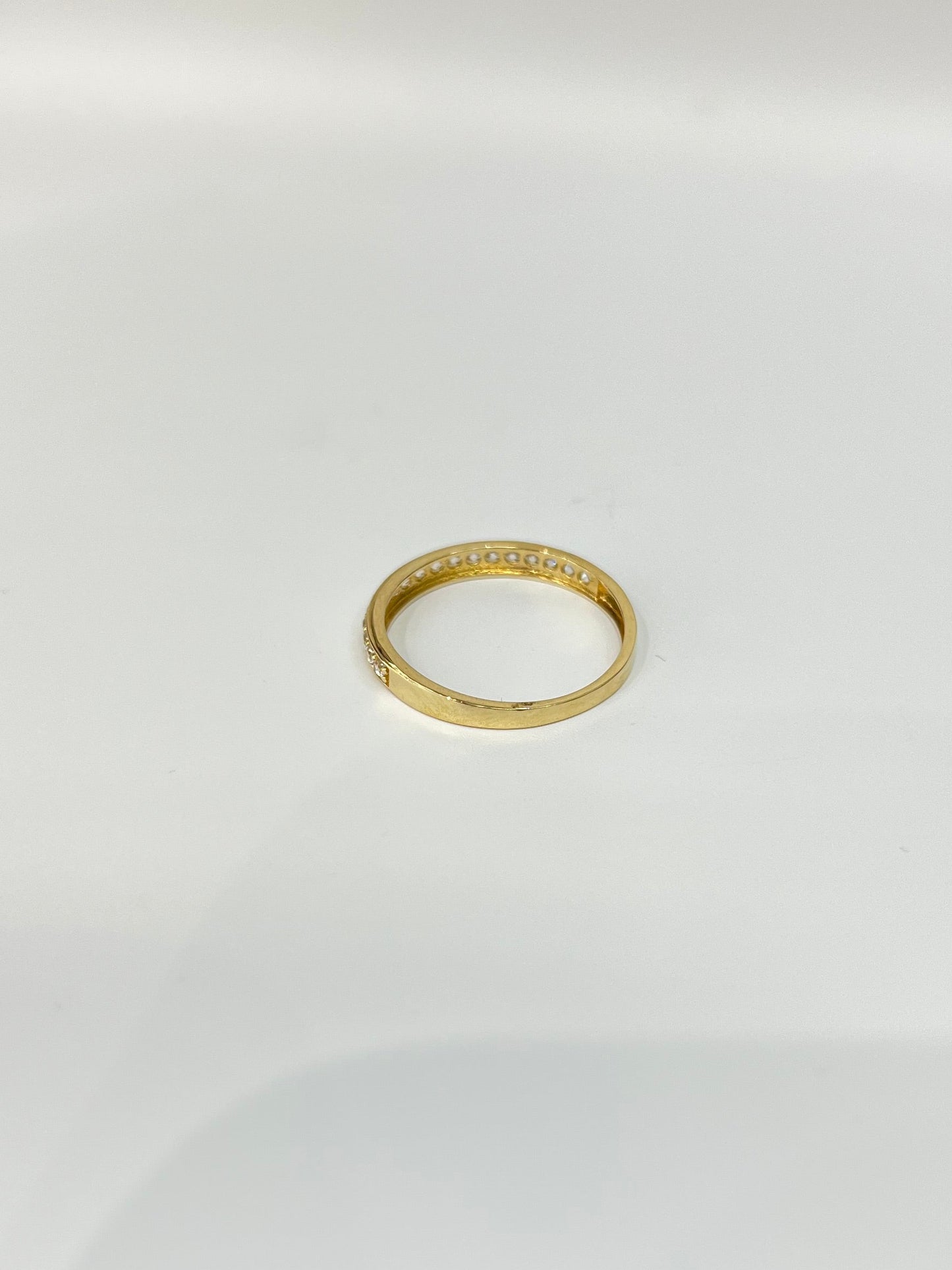 1130- NEW 14K Yellow Gold Wedding Band w/ Cubic Zirconia W.G