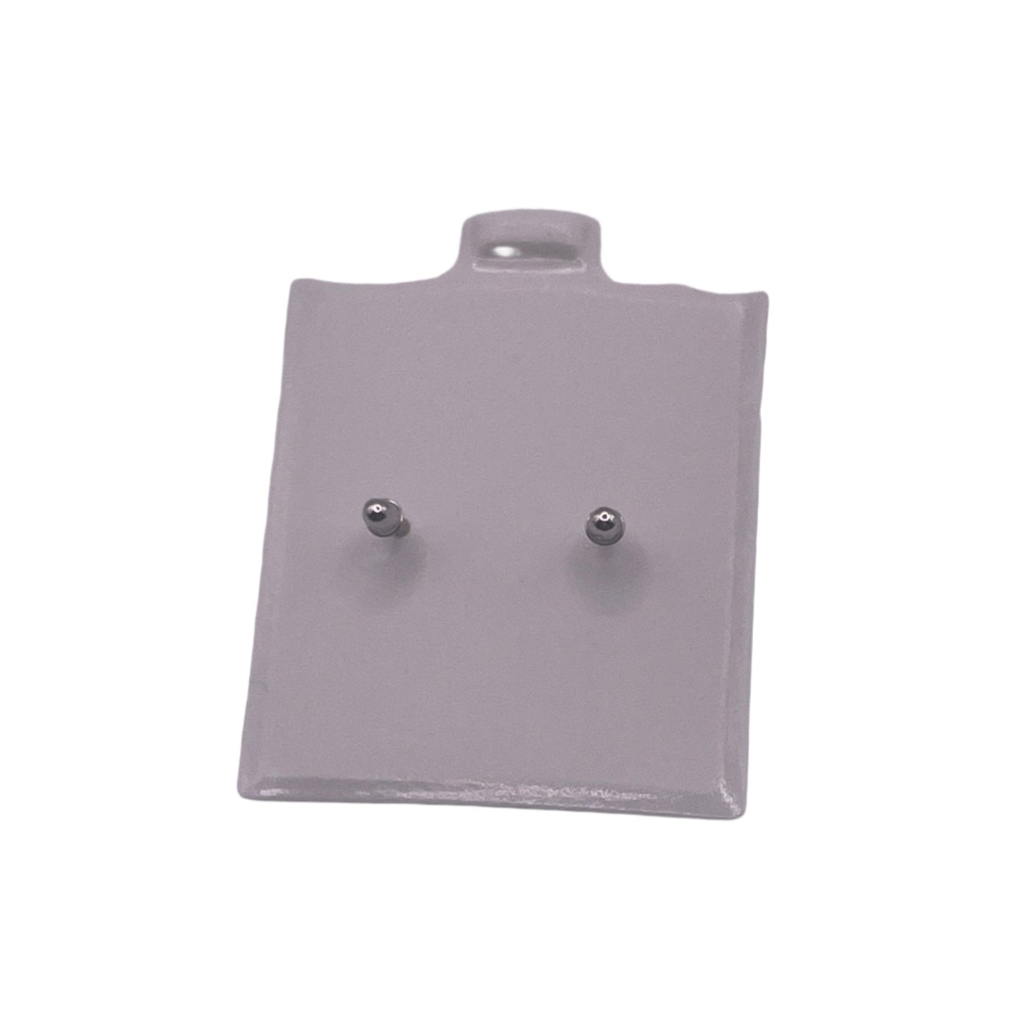 584-NEW  14K White Gold Small Stud Earrings (5mm) W.G