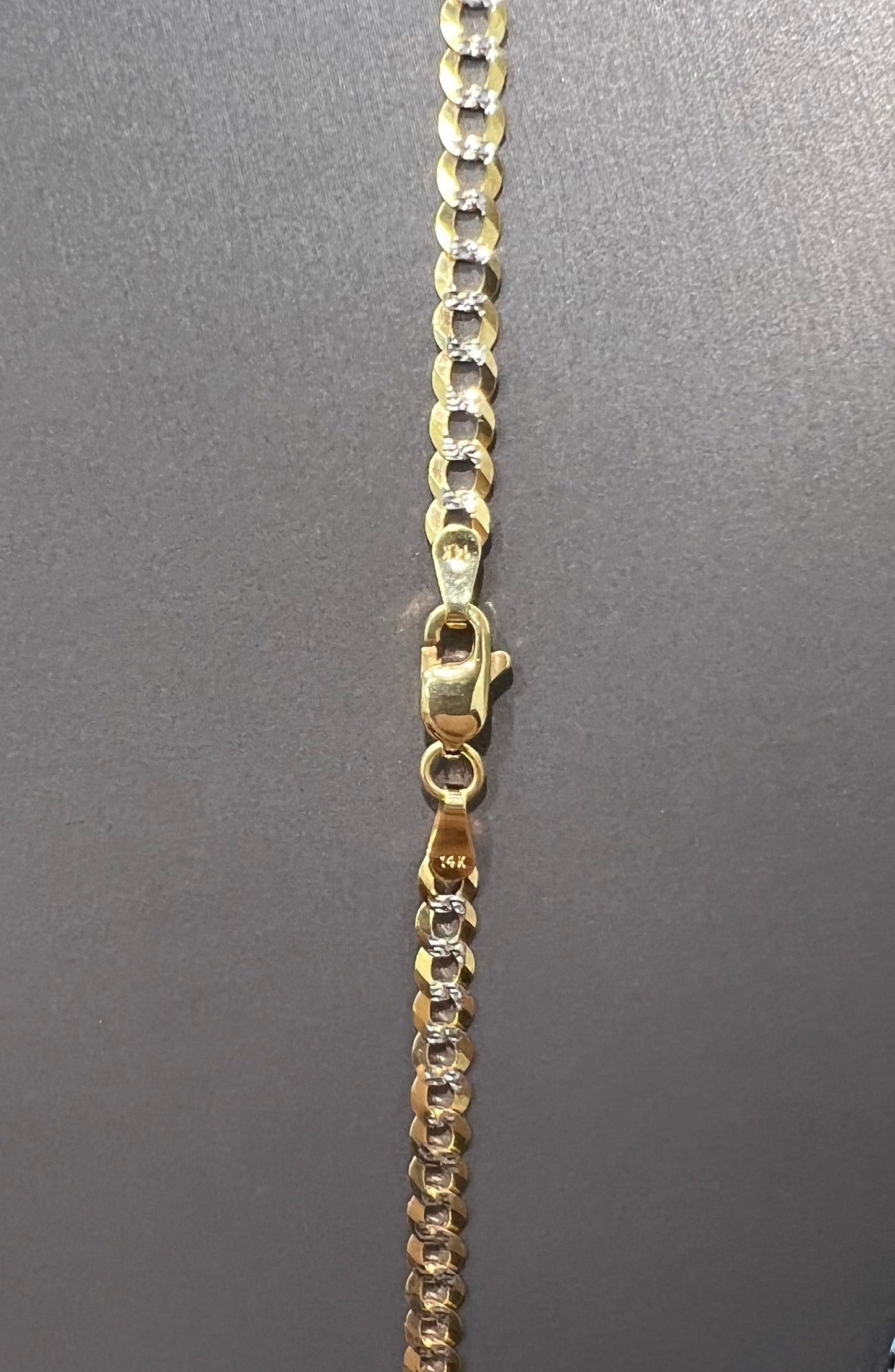 1296- NEW 14K Solid Cuban Curb Chain 22" (3.7mm) W.G