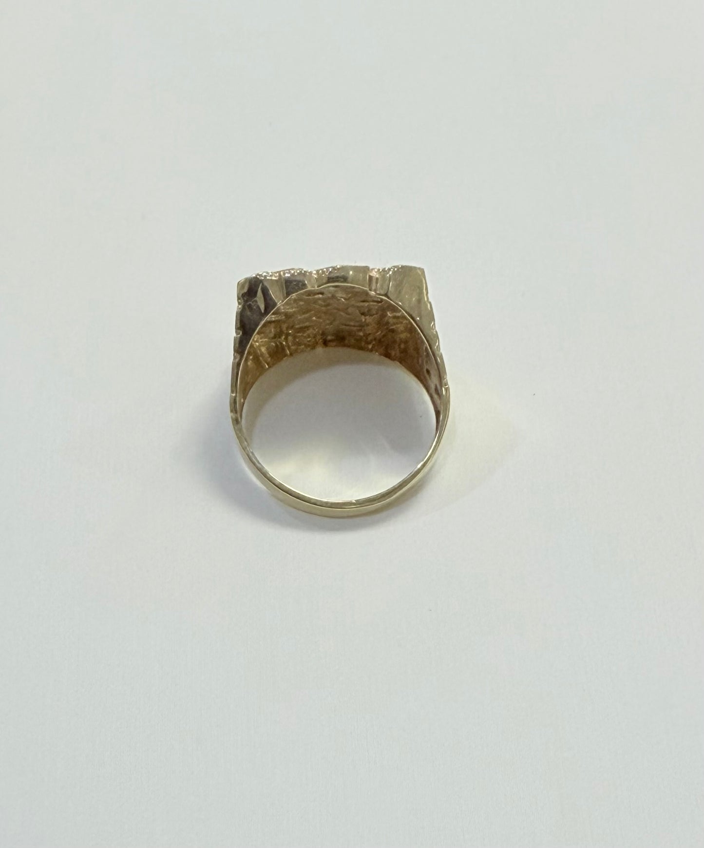 1697- NEW 10K Square Nugget Men Ring W.G