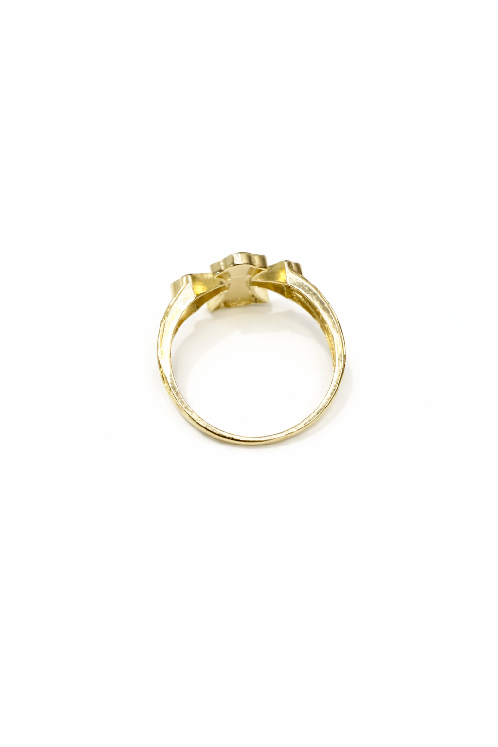 1520- NEW 10K Cross Nugget Fashion Ring W.G