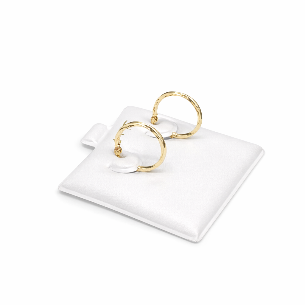 1344- NEW 14K Small Twisted Gold Hoops Earrings 15mm W.G