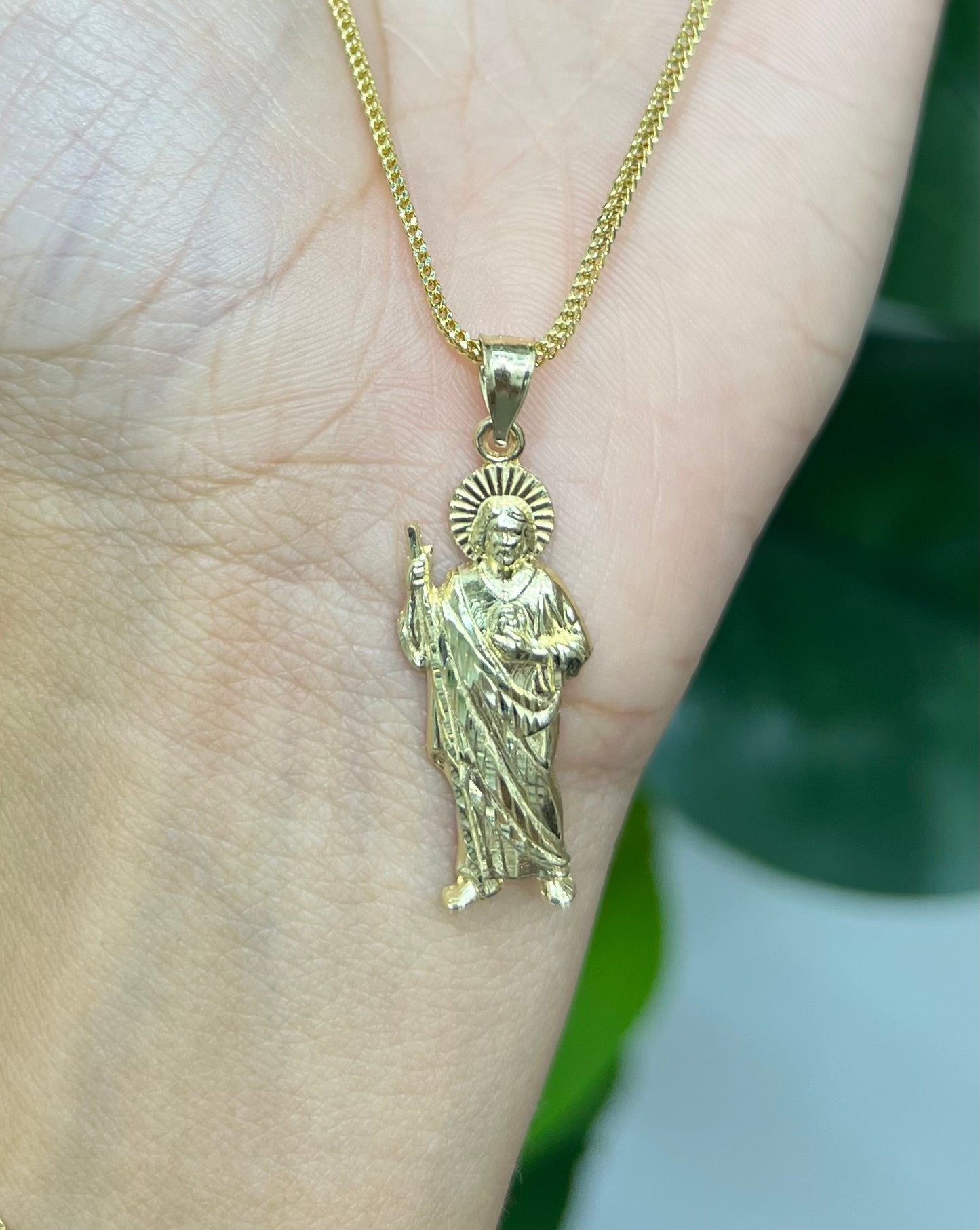 1149- NEW 14K St. Jude Gold Pendant W.G