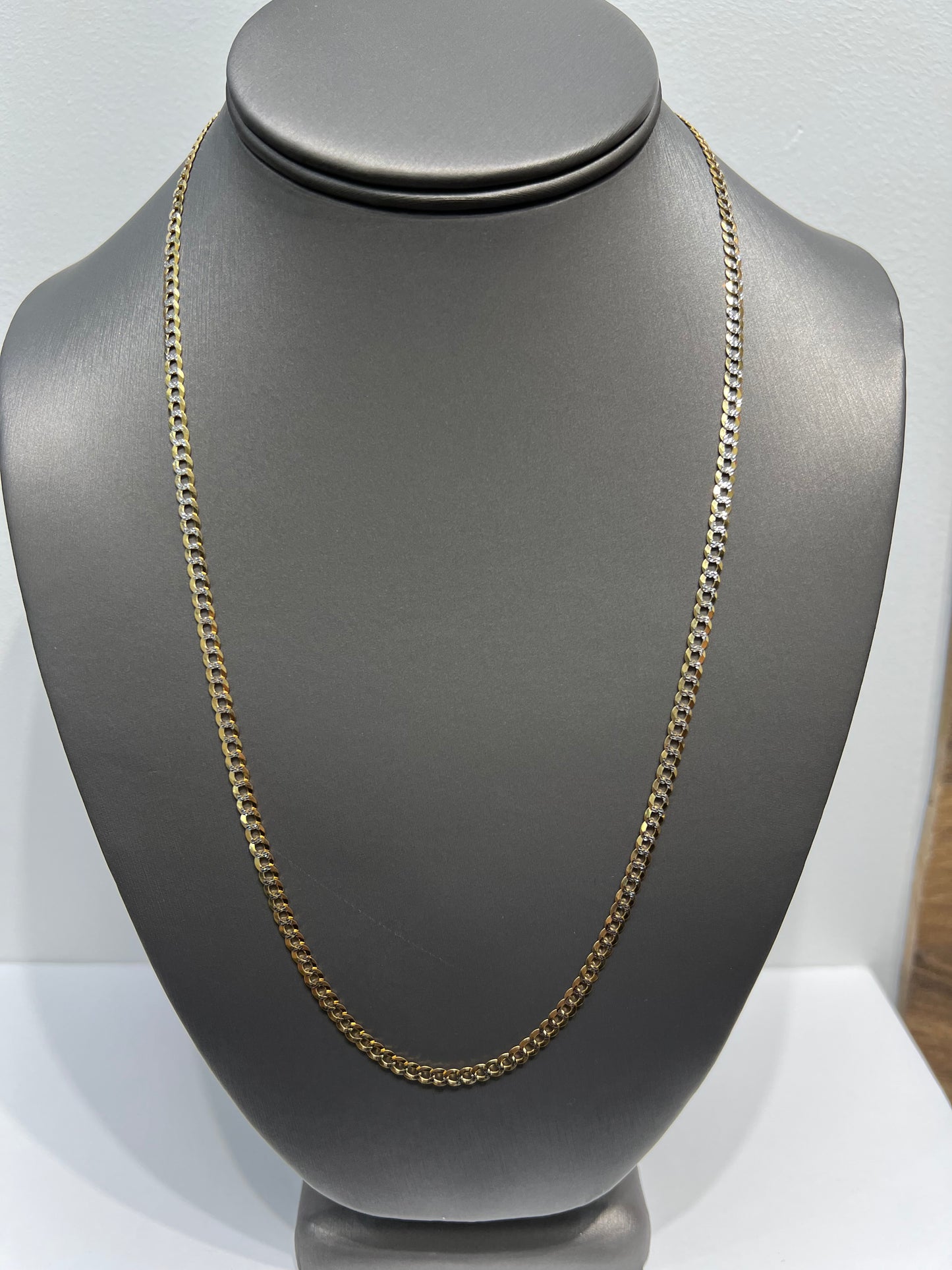 1297- NEW 14K Solid Cuban Curb Chain 20" (3.7mm)W.G