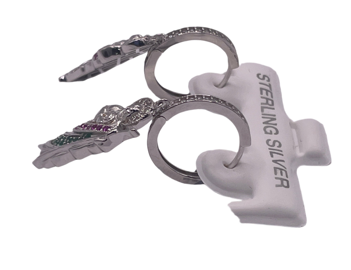 S733- NEW .925 Silver St Jude Dangling Earrings