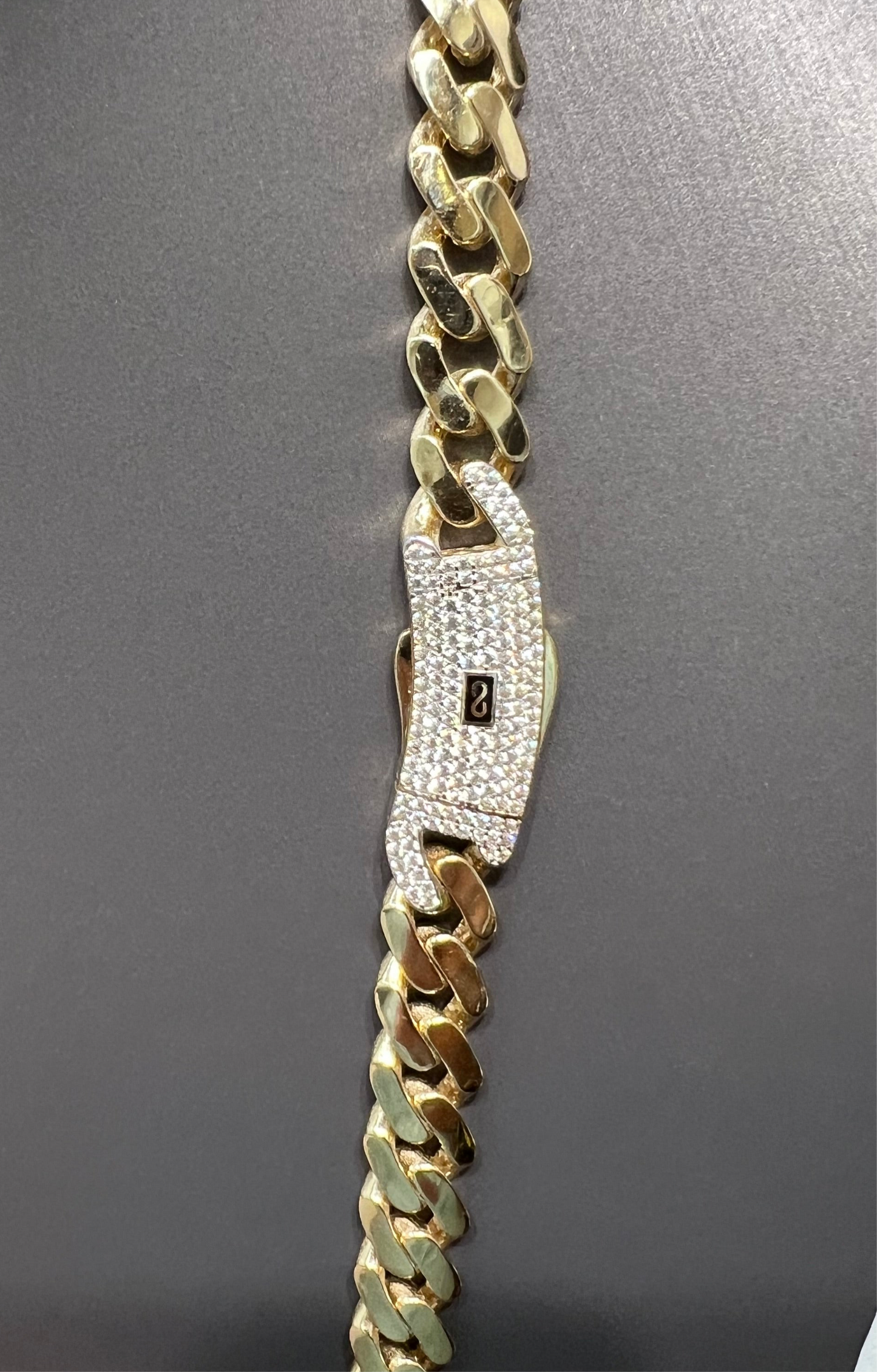 1238- NEW 14K Hollow Cuban Monaci Chain (9mm) W.G