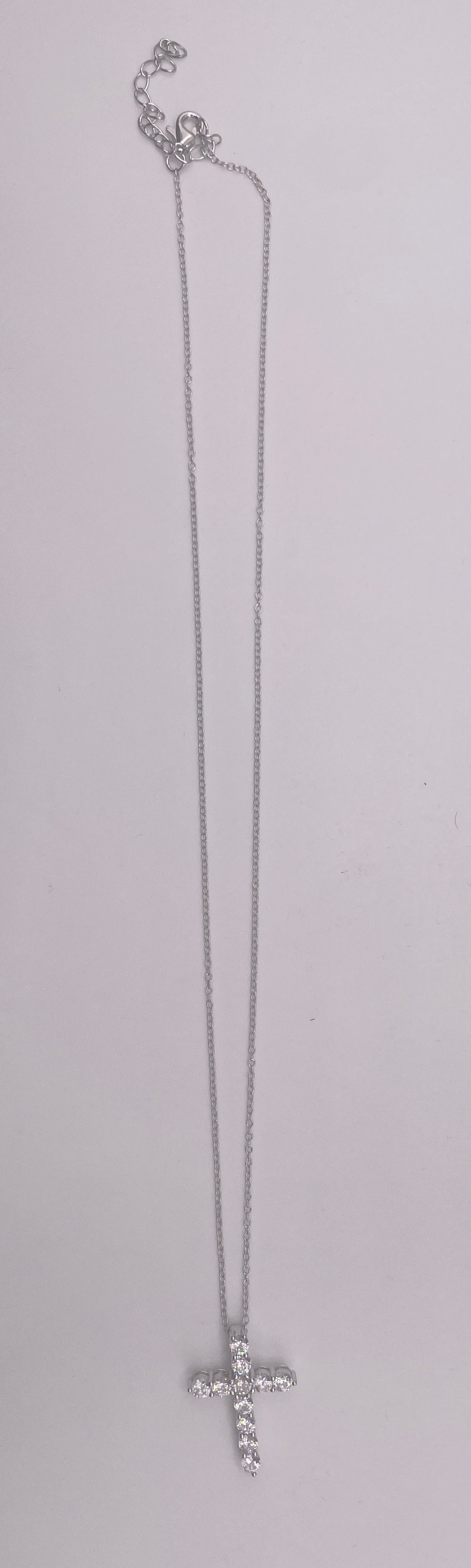 S438- NEW Classic Cross Pendant Necklace W.G